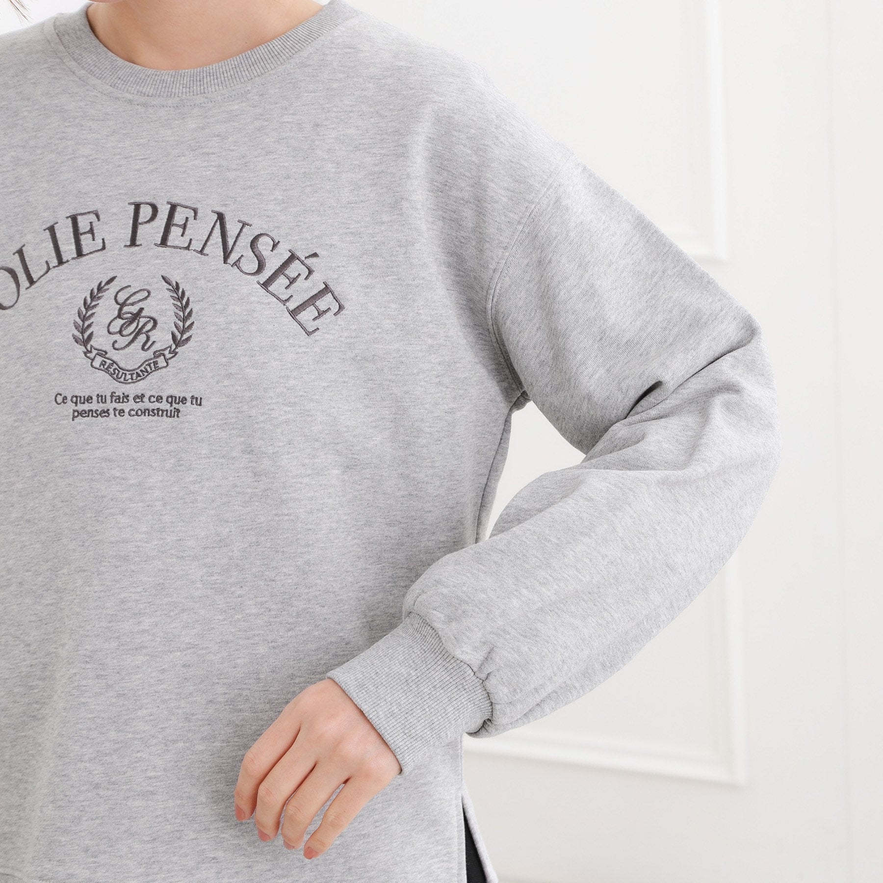 グローブ grove 刺繍ロゴ裏毛スウェットプルオーバー （グレー(012)） グレー(012)