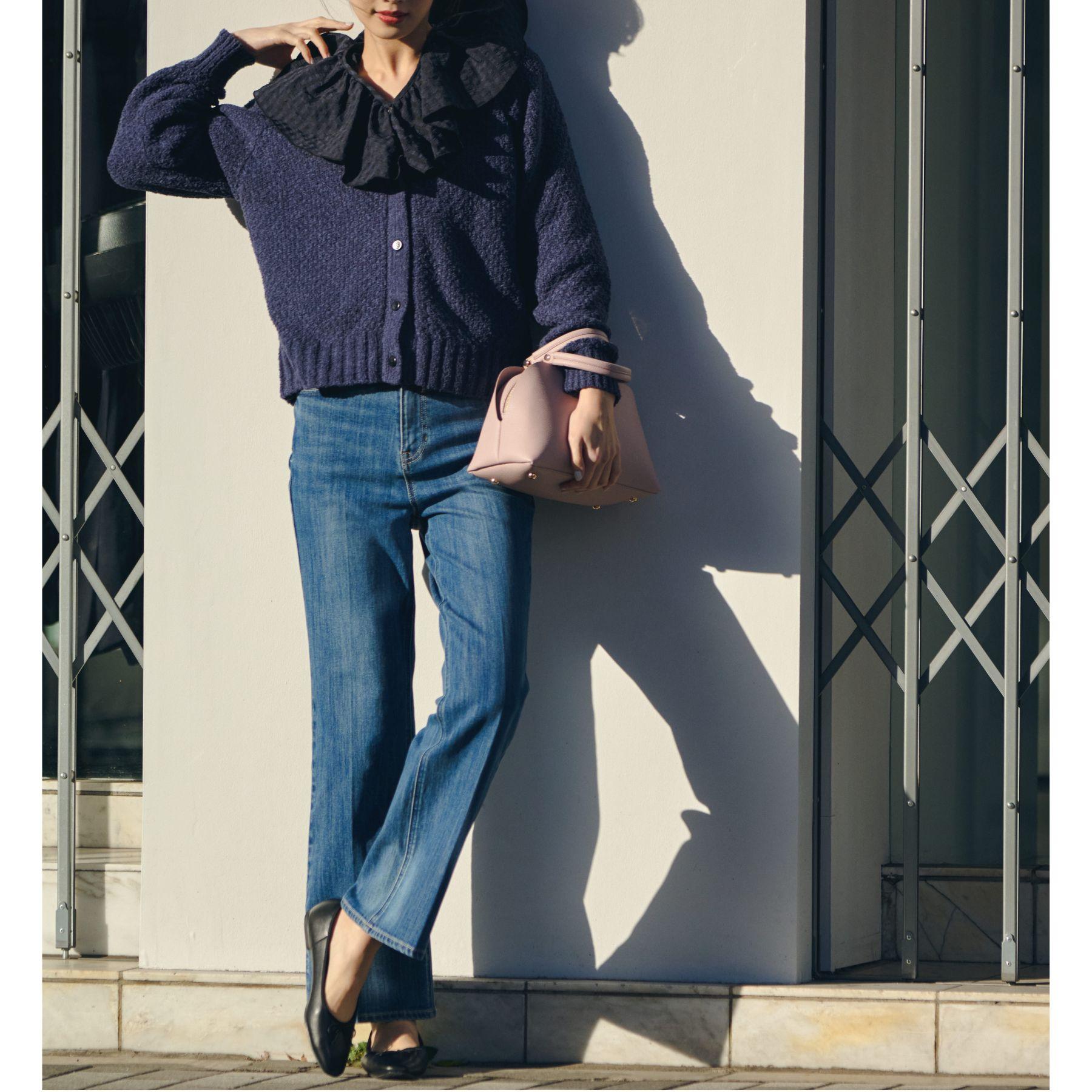 グローブ grove 美シルエットデニムソフトフレアーパンツ （オフホワイト(003)） オフホワイト(003)