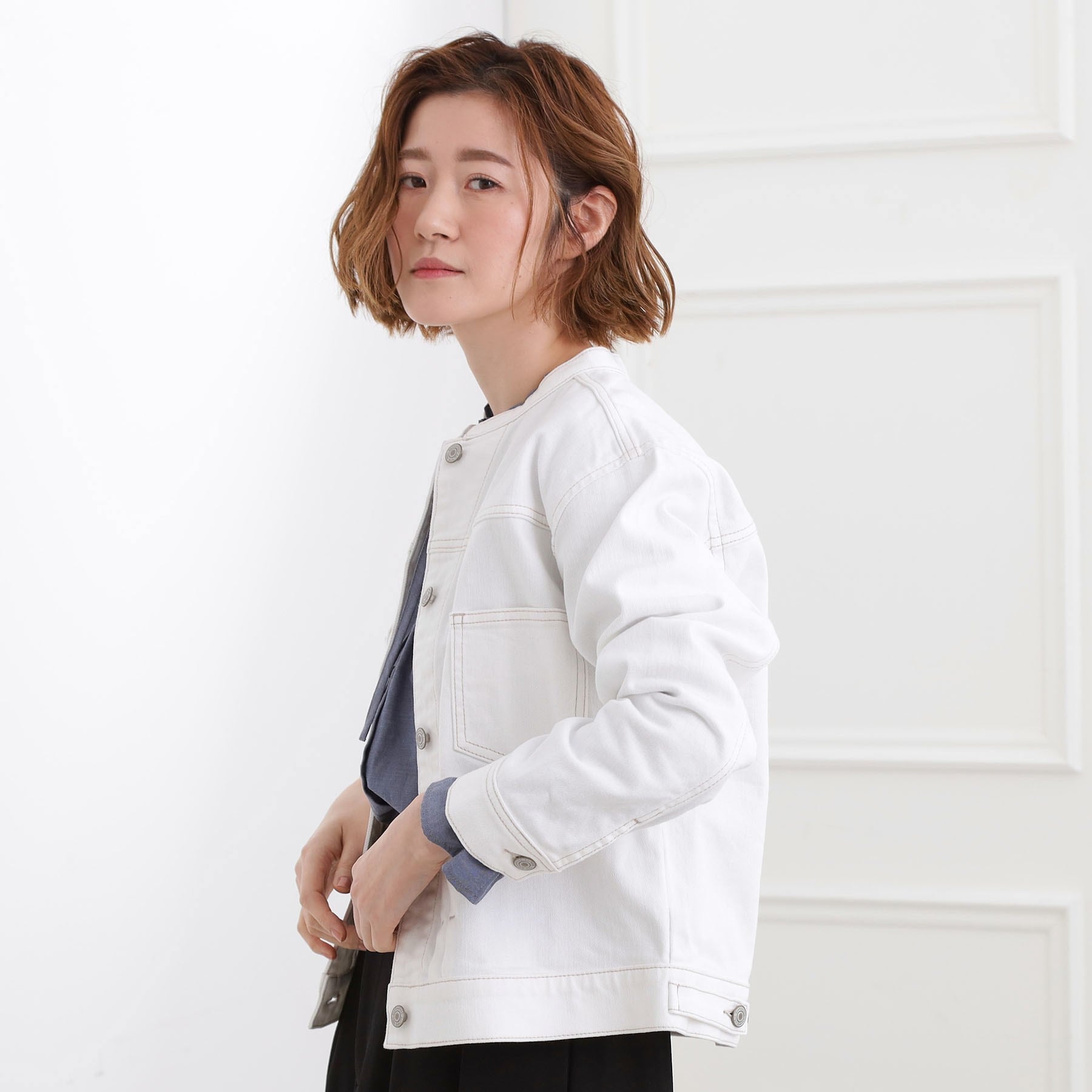 グローブ grove ライトオンスストレッチデニムジャケット （ネイビー(094)） ネイビー(094)