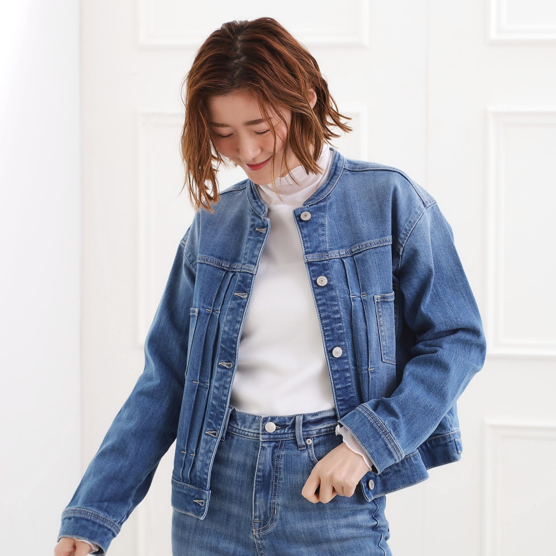 グローブ grove ライトオンスストレッチデニムジャケット （ネイビー(094)） ネイビー(094)