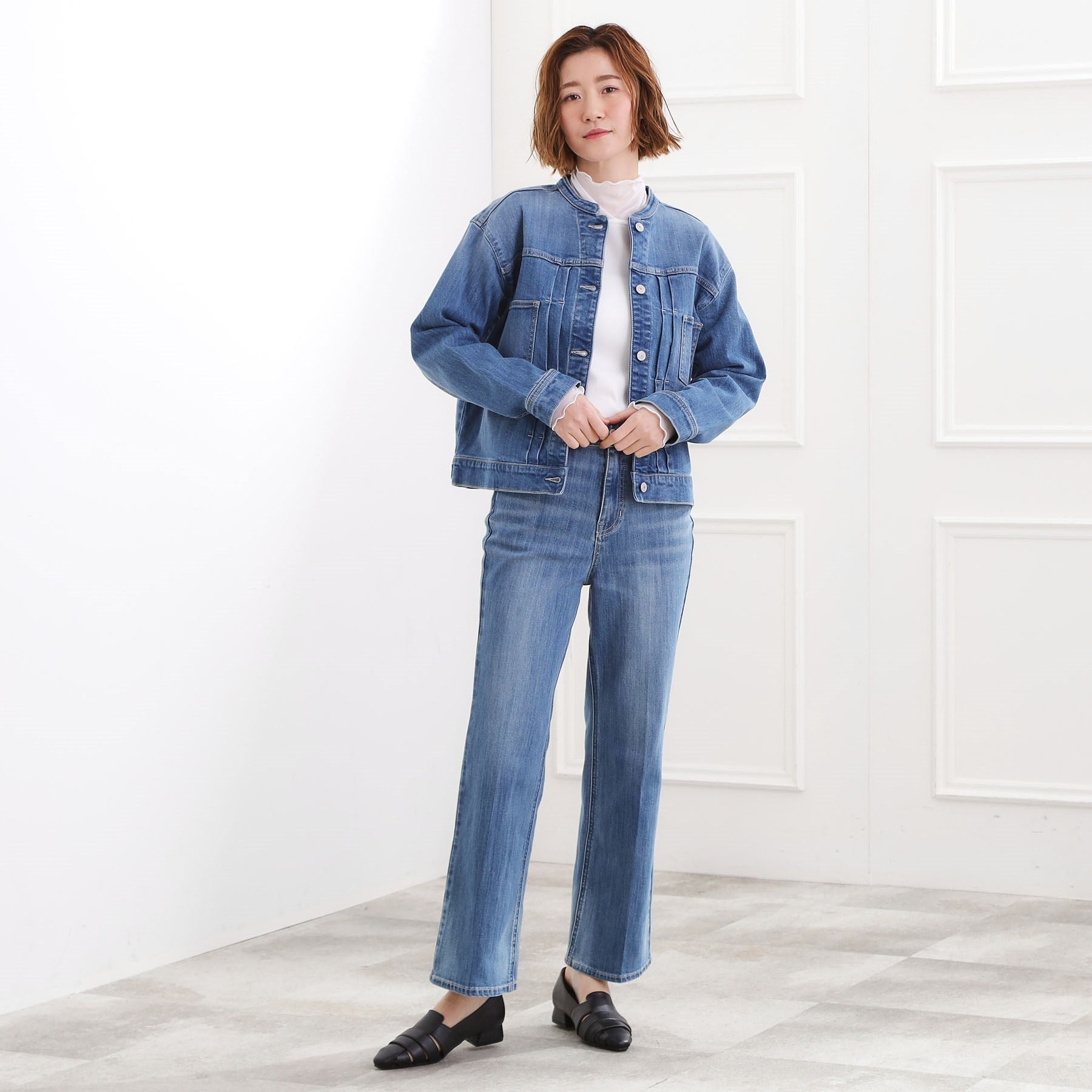 グローブ grove ライトオンスストレッチデニムジャケット （ネイビー(094)） ネイビー(094)