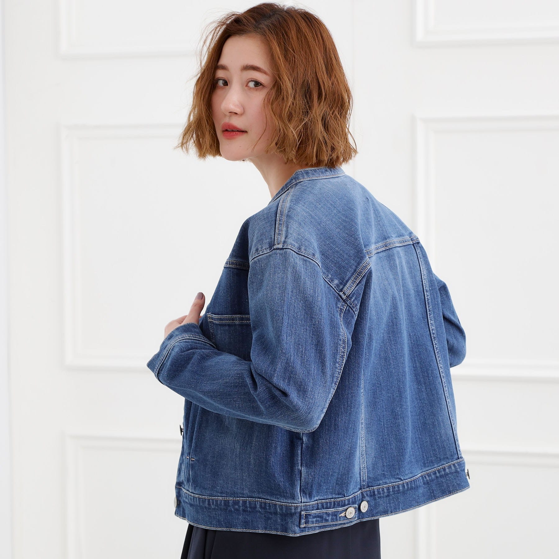 グローブ grove ライトオンスストレッチデニムジャケット （ブルー(092)） ブルー(092)