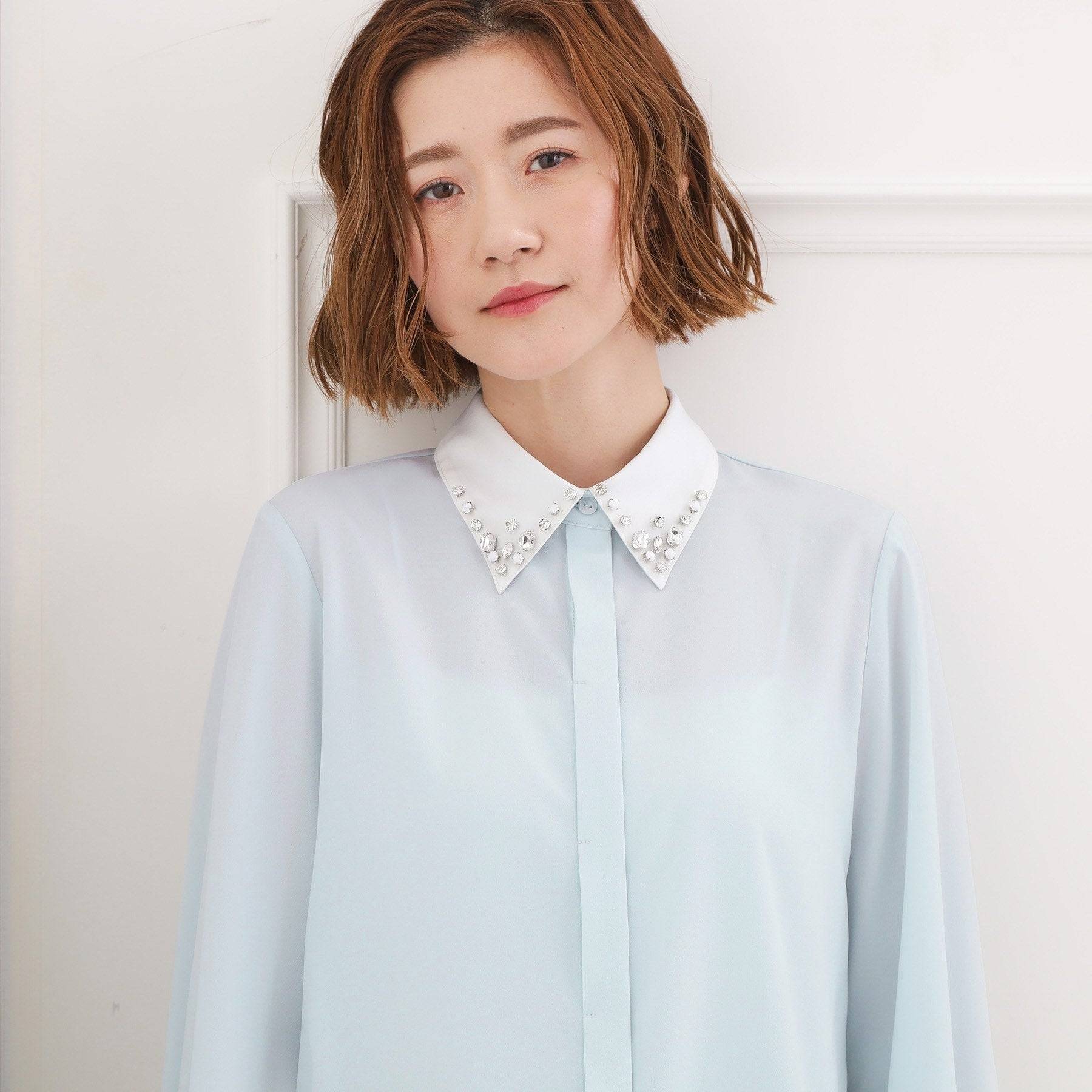 グローブ grove ビジューカラー とろみシャツ （オフホワイト(003)） オフホワイト(003)