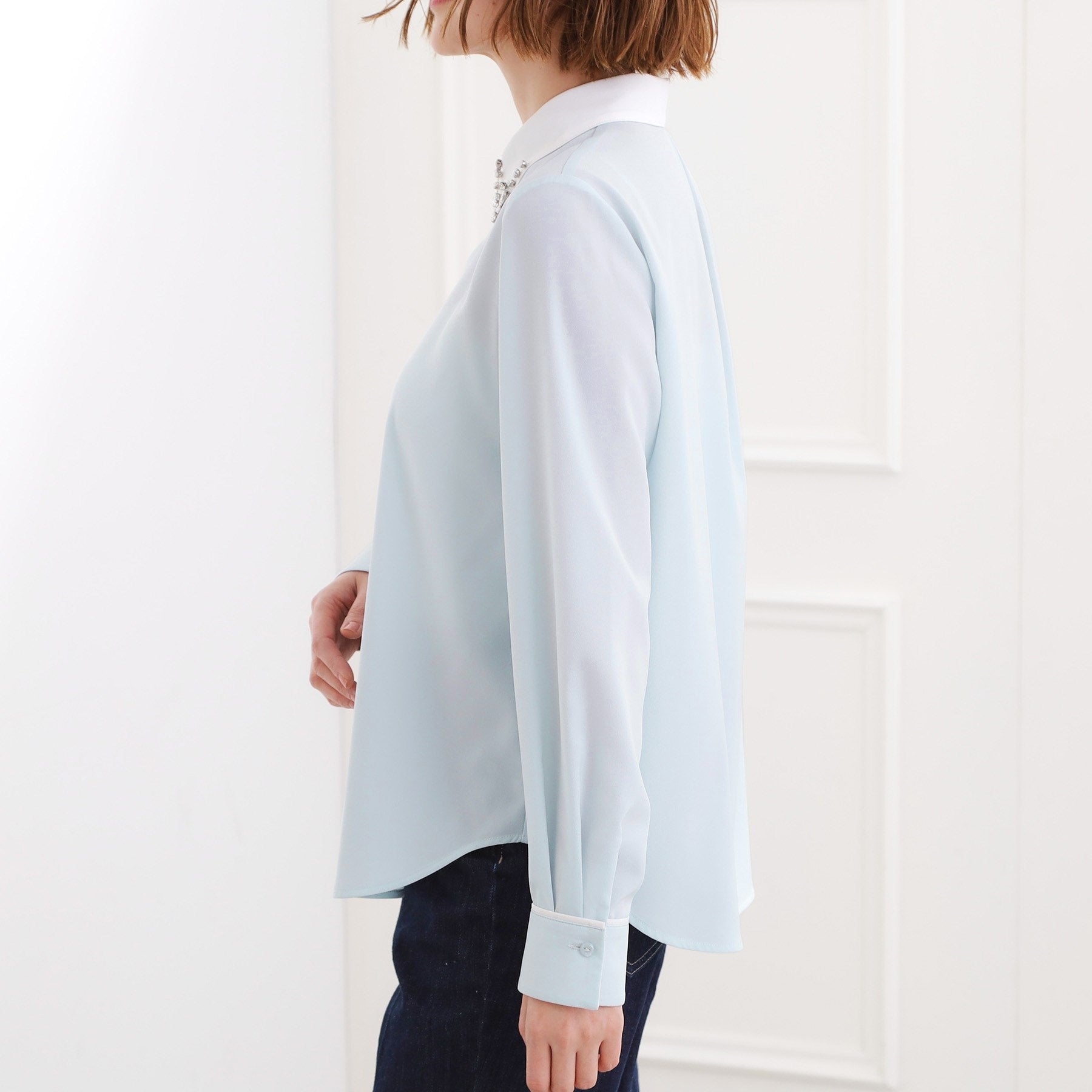 グローブ grove ビジューカラー とろみシャツ （オフホワイト(003)） オフホワイト(003)