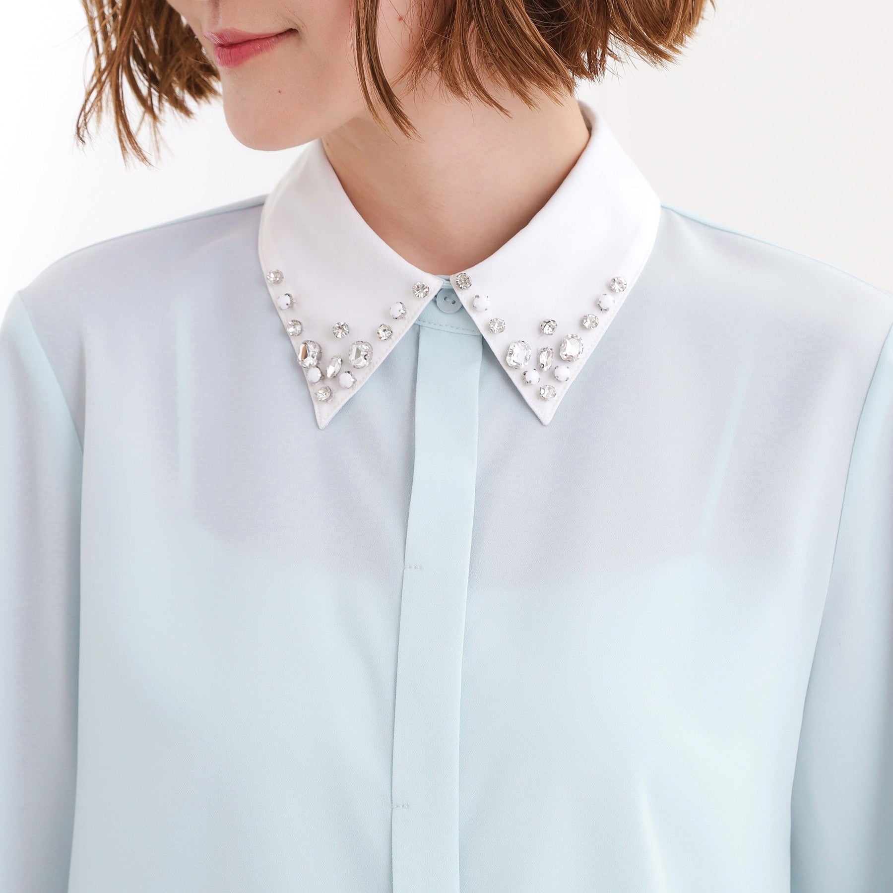 グローブ grove ビジューカラー とろみシャツ （オフホワイト(003)） オフホワイト(003)