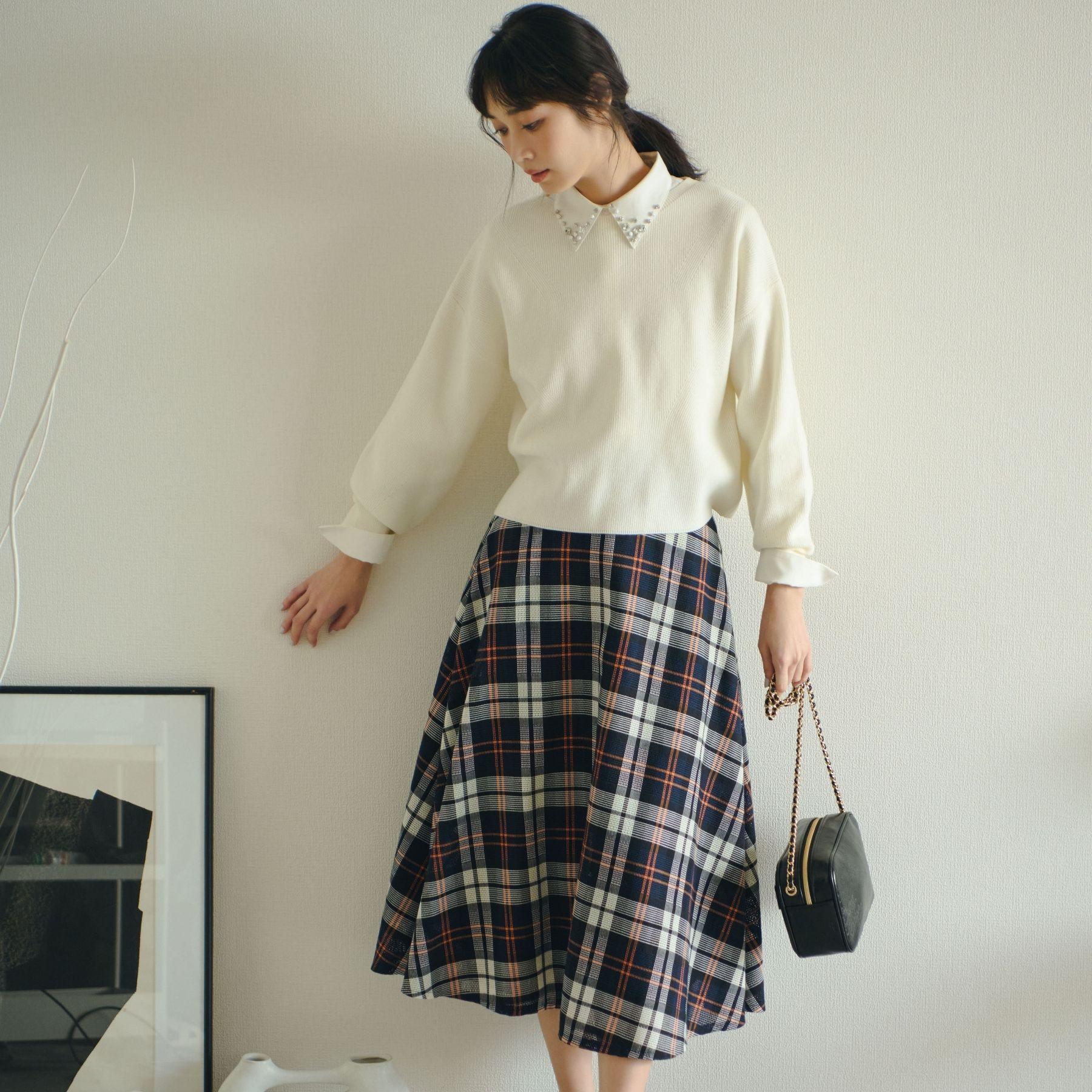 グローブ grove ビジューカラー とろみシャツ （オフホワイト(003)） オフホワイト(003)