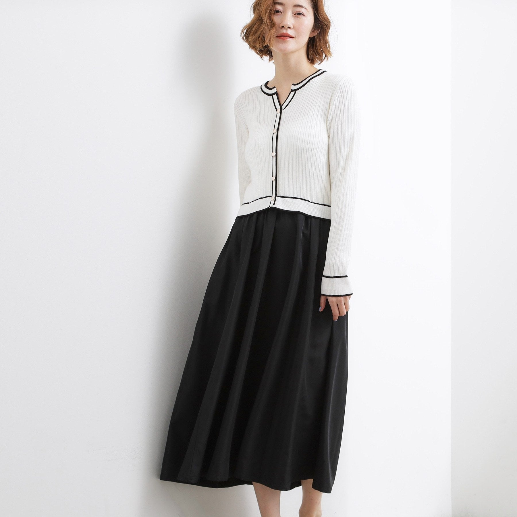 グローブ grove マルチボーダーアソートドッキングワンピース （オフホワイト(003)） オフホワイト(003)