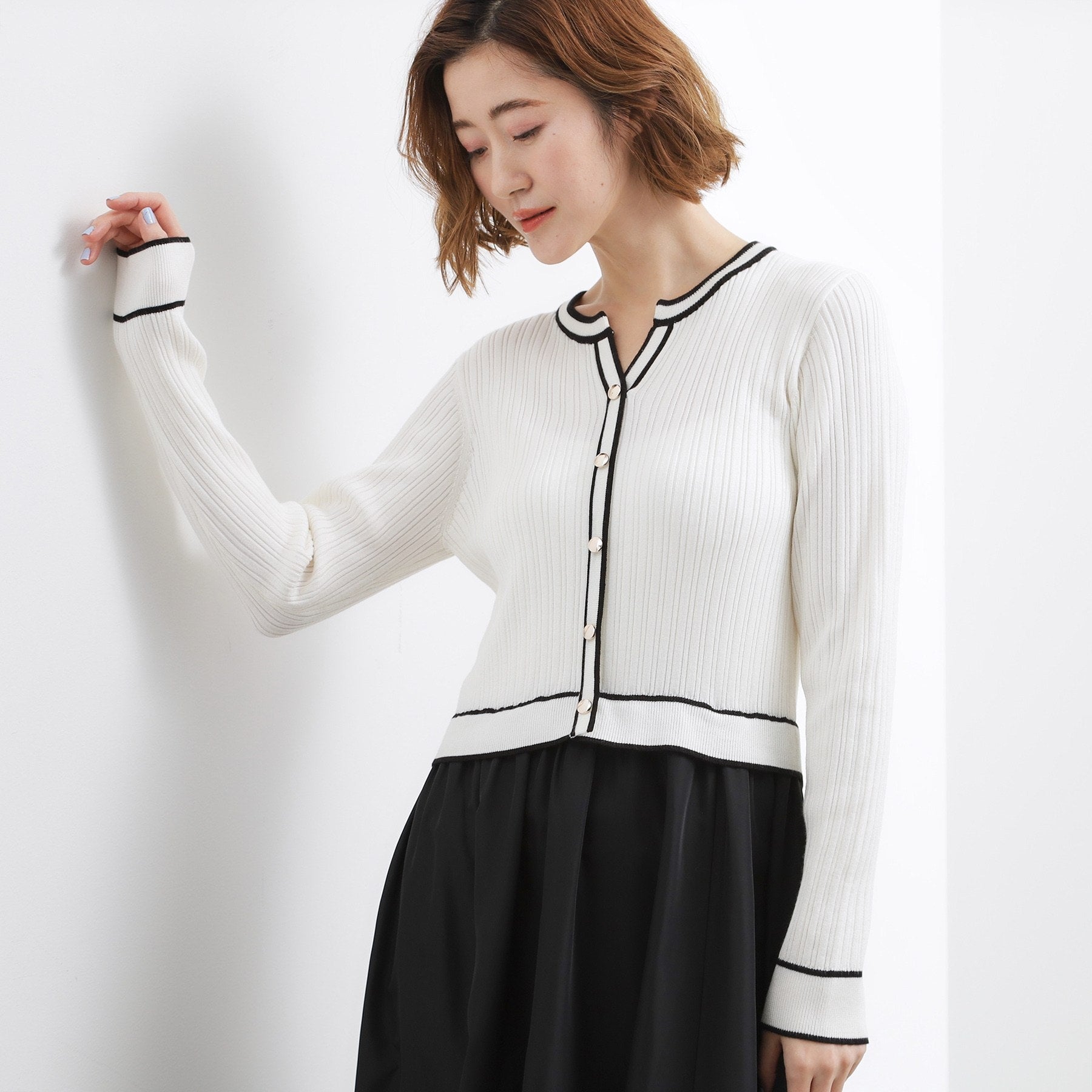 グローブ grove マルチボーダーアソートドッキングワンピース （オフホワイト(003)） オフホワイト(003)