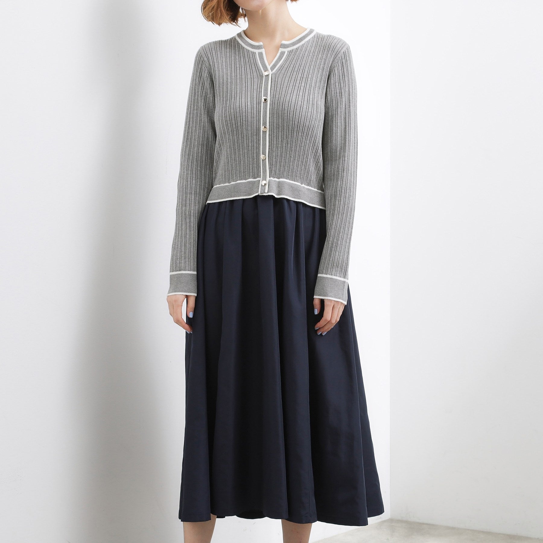 グローブ grove マルチボーダーアソートドッキングワンピース （オフホワイト(003)） オフホワイト(003)