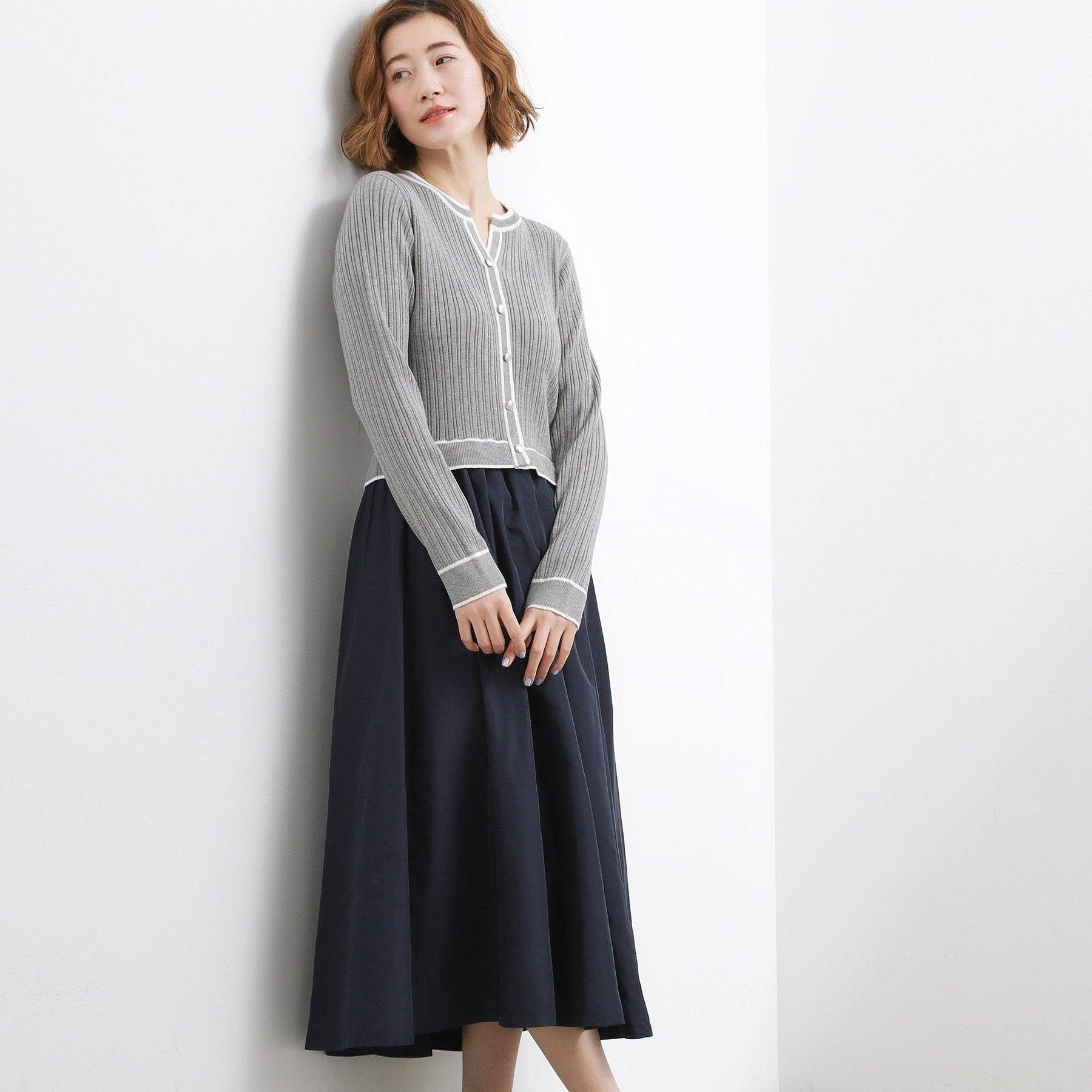 グローブ grove マルチボーダーアソートドッキングワンピース （オフホワイト(003)） オフホワイト(003)