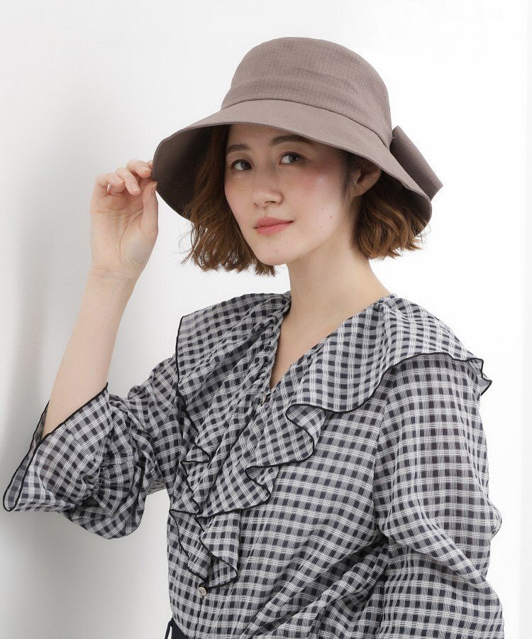 グローブ grove ワイドブリムリボンハット【UVカット・接触冷感・ウォッシャブル】 （ブラック(019)） ブラック(019)