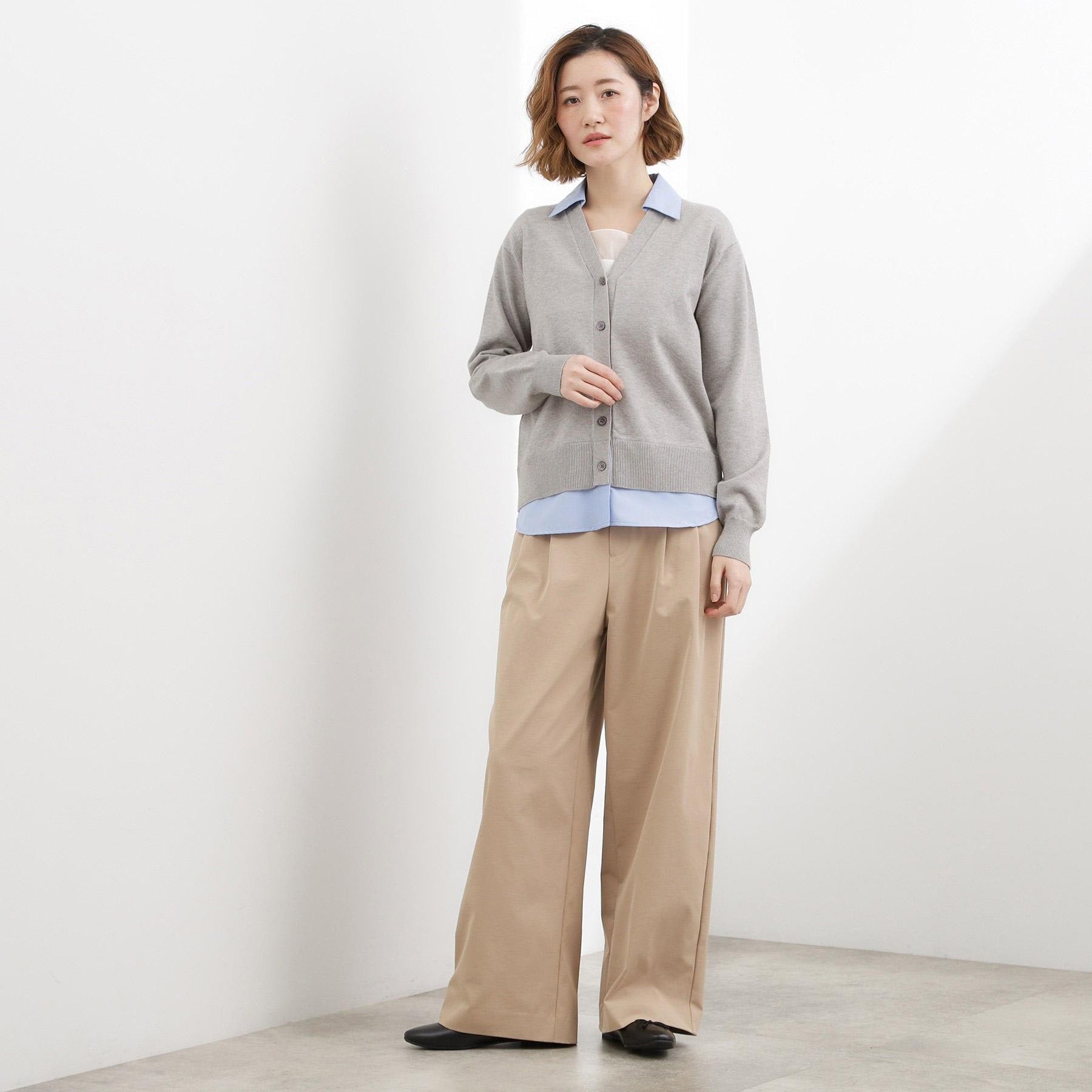 グローブ grove シャツドッキング ニットカーディガン （グレー(012)） グレー(012)