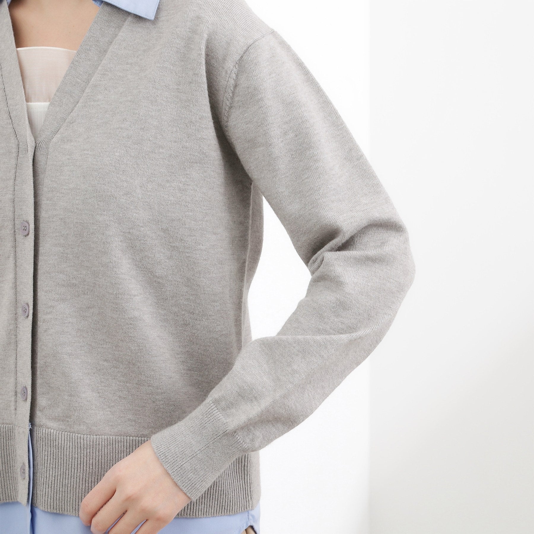 グローブ grove シャツドッキング ニットカーディガン （グレー(012)） グレー(012)
