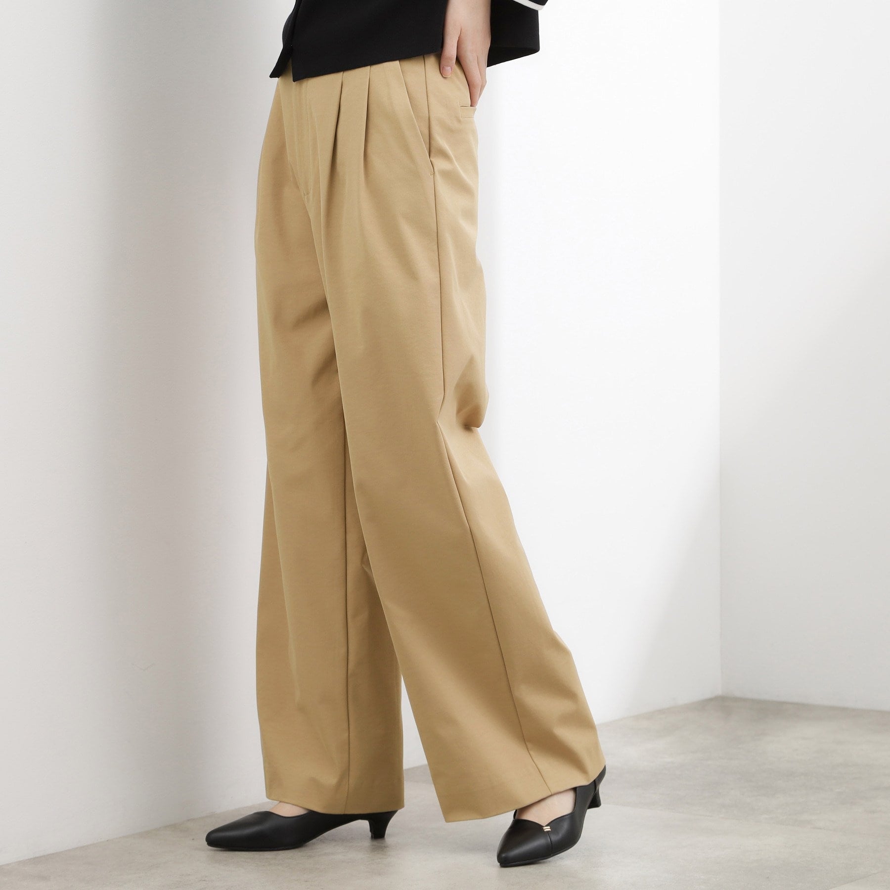 グローブ grove ツータック ワイドチノパンツ （ネイビー(094)） ネイビー(094)