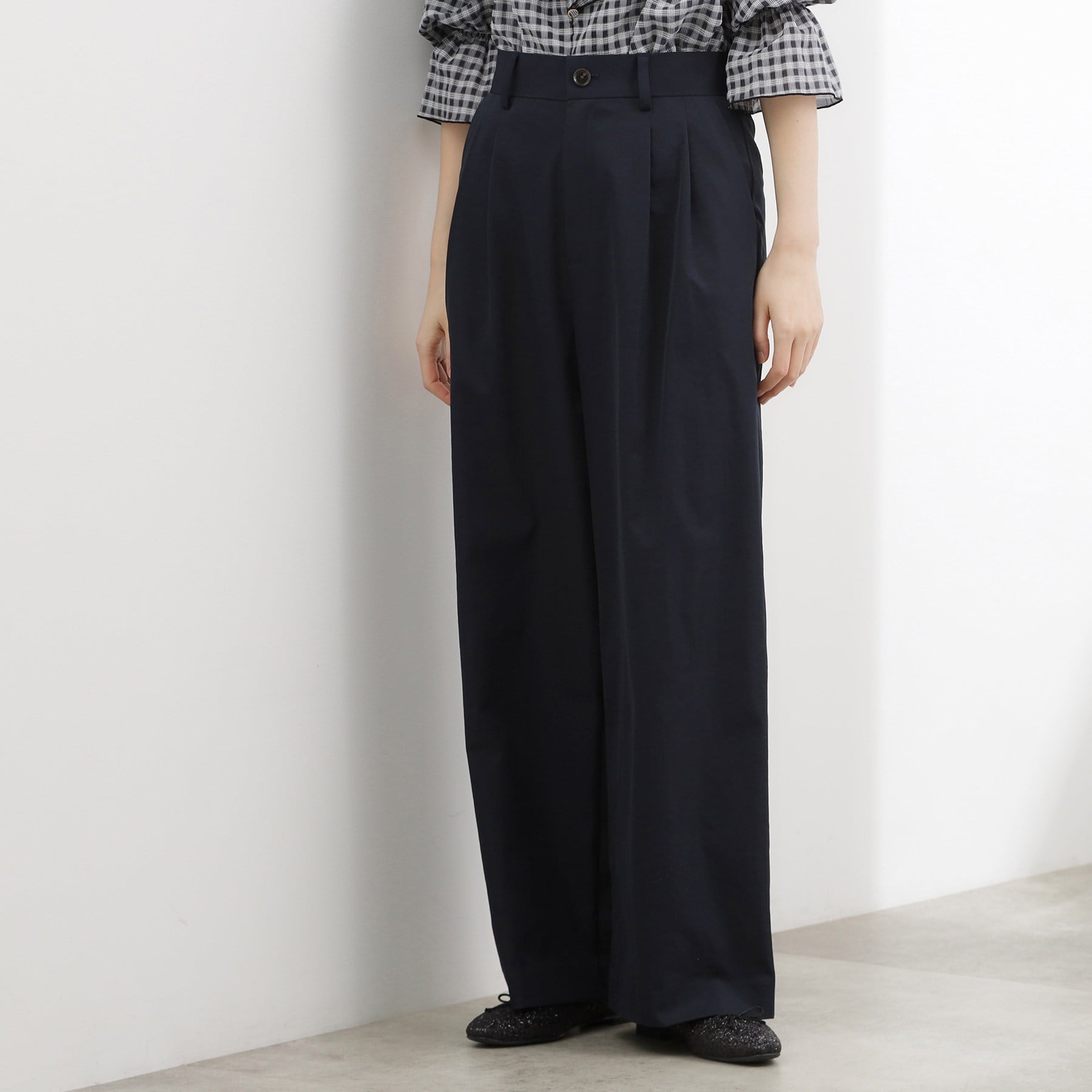 グローブ grove ツータック ワイドチノパンツ （ネイビー(094)） ネイビー(094)