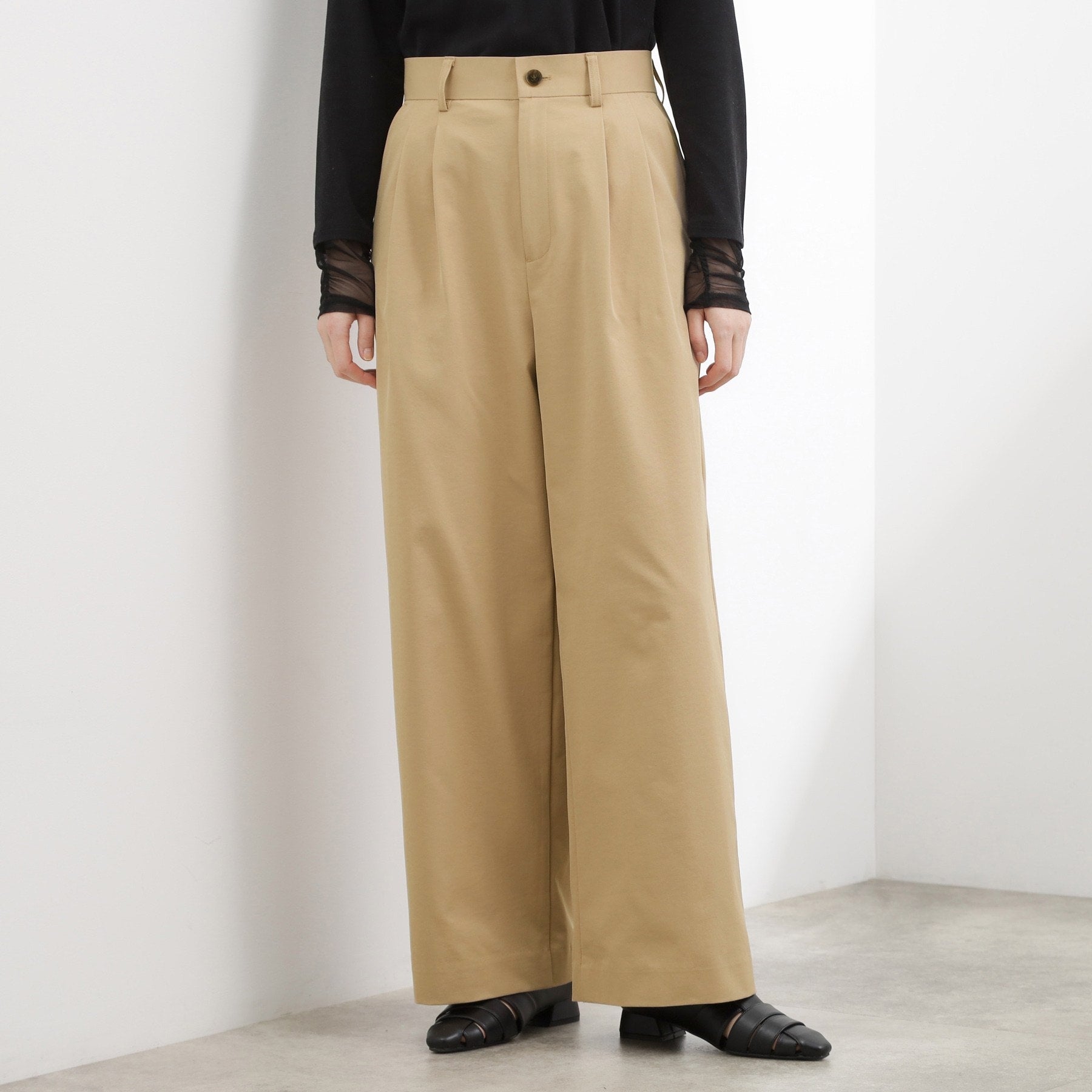 グローブ grove ツータック ワイドチノパンツ （ネイビー(094)） ネイビー(094)