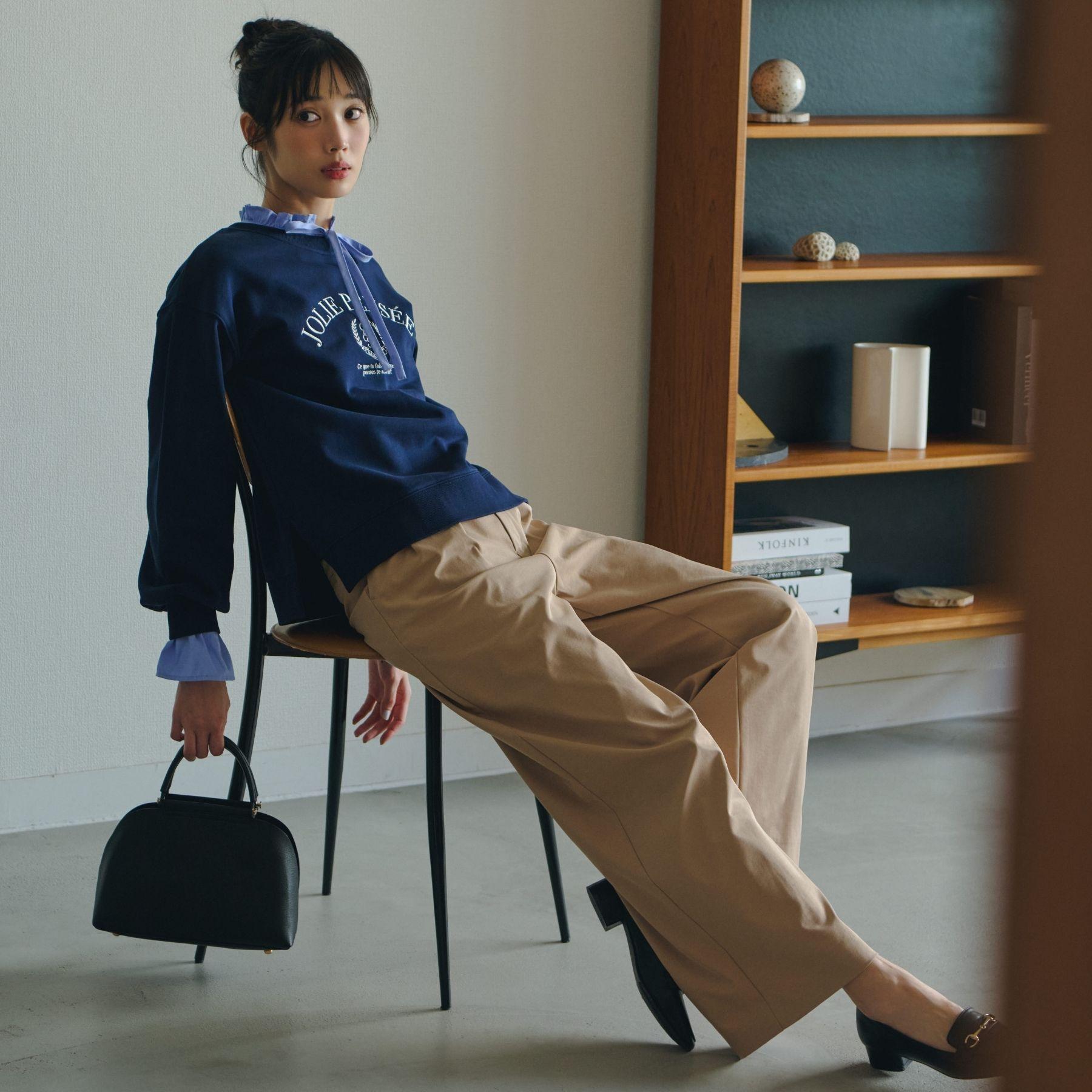 グローブ grove ツータック ワイドチノパンツ （ネイビー(094)） ネイビー(094)