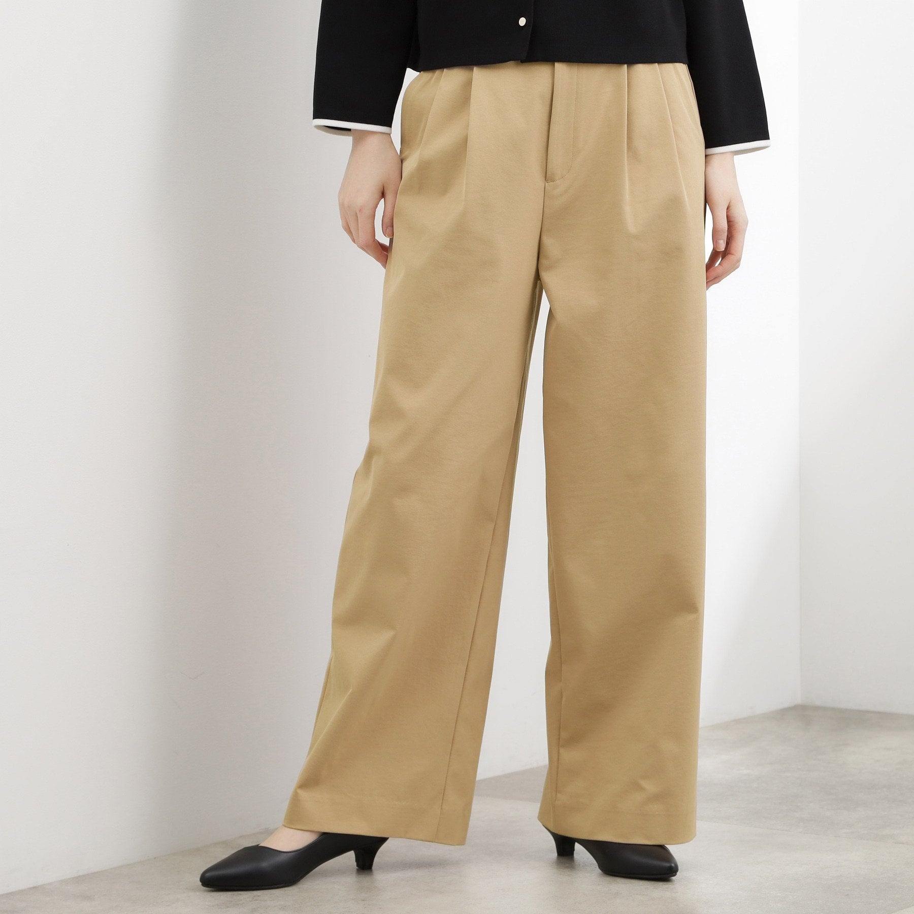 グローブ grove ツータック ワイドチノパンツ （ベージュ(052)） ベージュ(052)