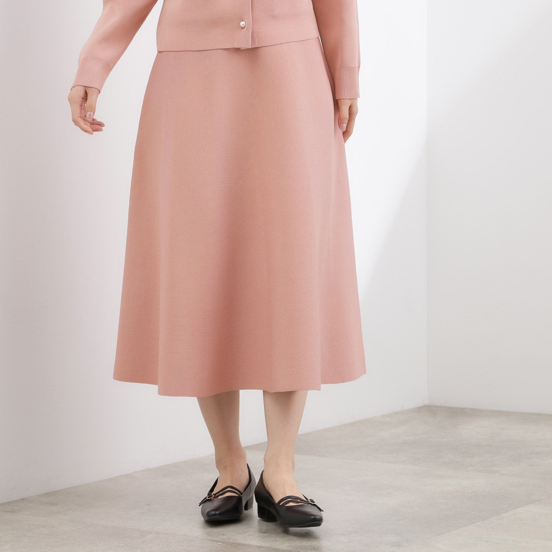 グローブ grove 【SETUP対応】ニットフレアスカート （ピンク(071)） ピンク(071)