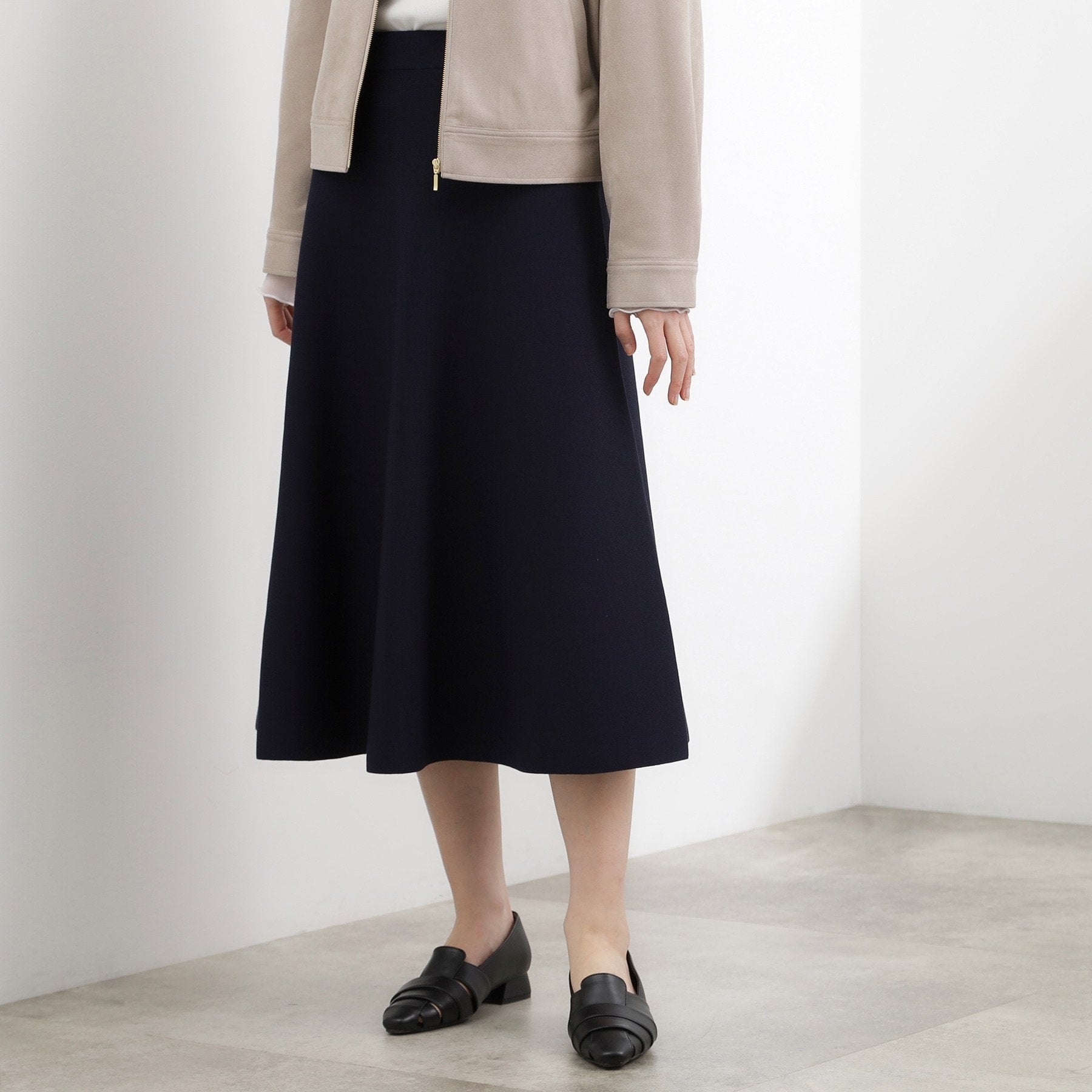 グローブ grove 【SETUP対応】ニットフレアスカート （ピンク(071)） ピンク(071)