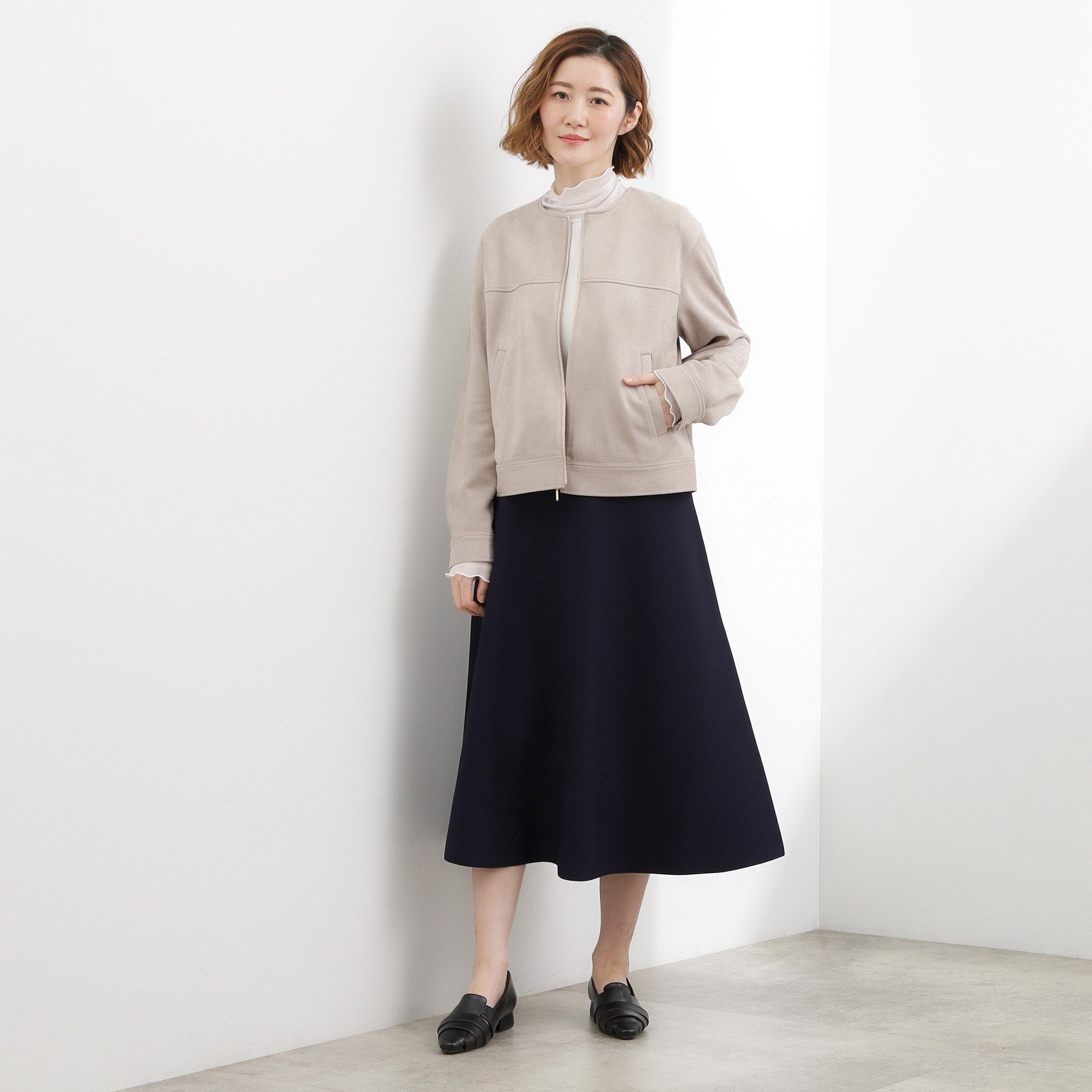 グローブ grove 【SETUP対応】ニットフレアスカート （ピンク(071)） ピンク(071)