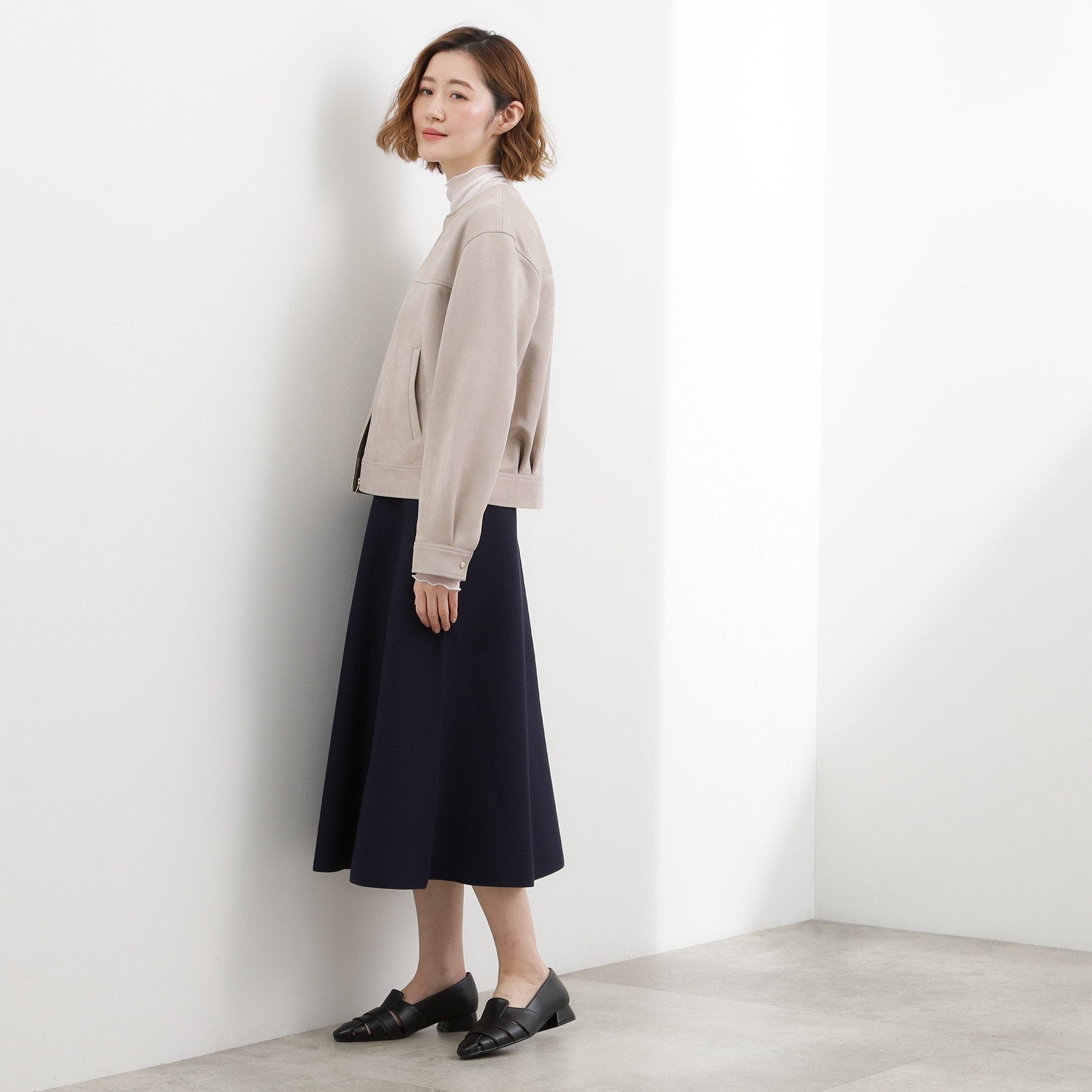 グローブ grove 【SETUP対応】ニットフレアスカート （ピンク(071)） ピンク(071)