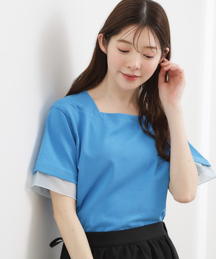 グローブ grove 袖口シアースクエアネックTシャツ （ブラック(019)） ブラック(019)