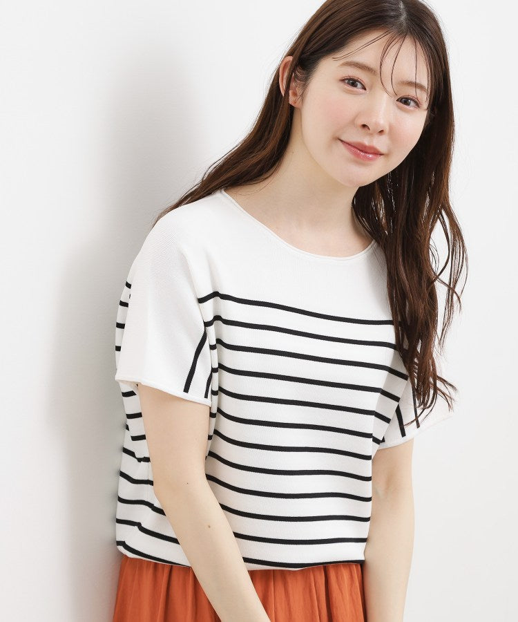 グローブ grove 【シリーズ累計32万枚！名品ニット】やわらかドライタッチ ドルマンニット （オフボーダー(303)） オフボーダー(303)