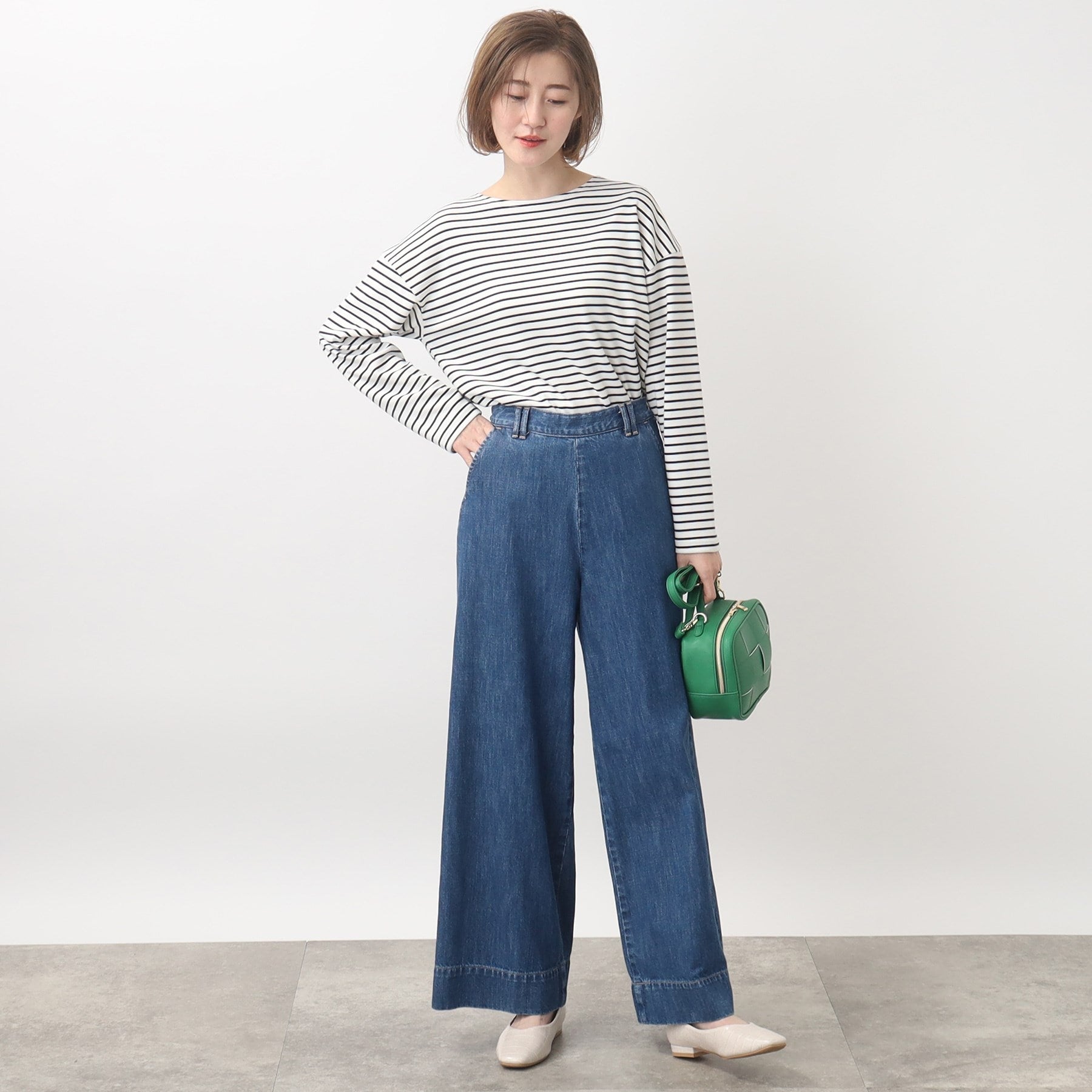 グローブ grove 【別注】Wrangler バギーパンツ （サックス(090)） サックス(090)