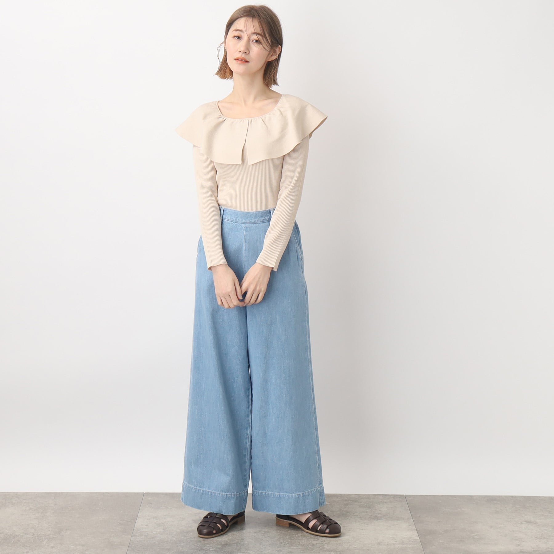 グローブ grove 【別注】Wrangler バギーパンツ （サックス(090)） サックス(090)