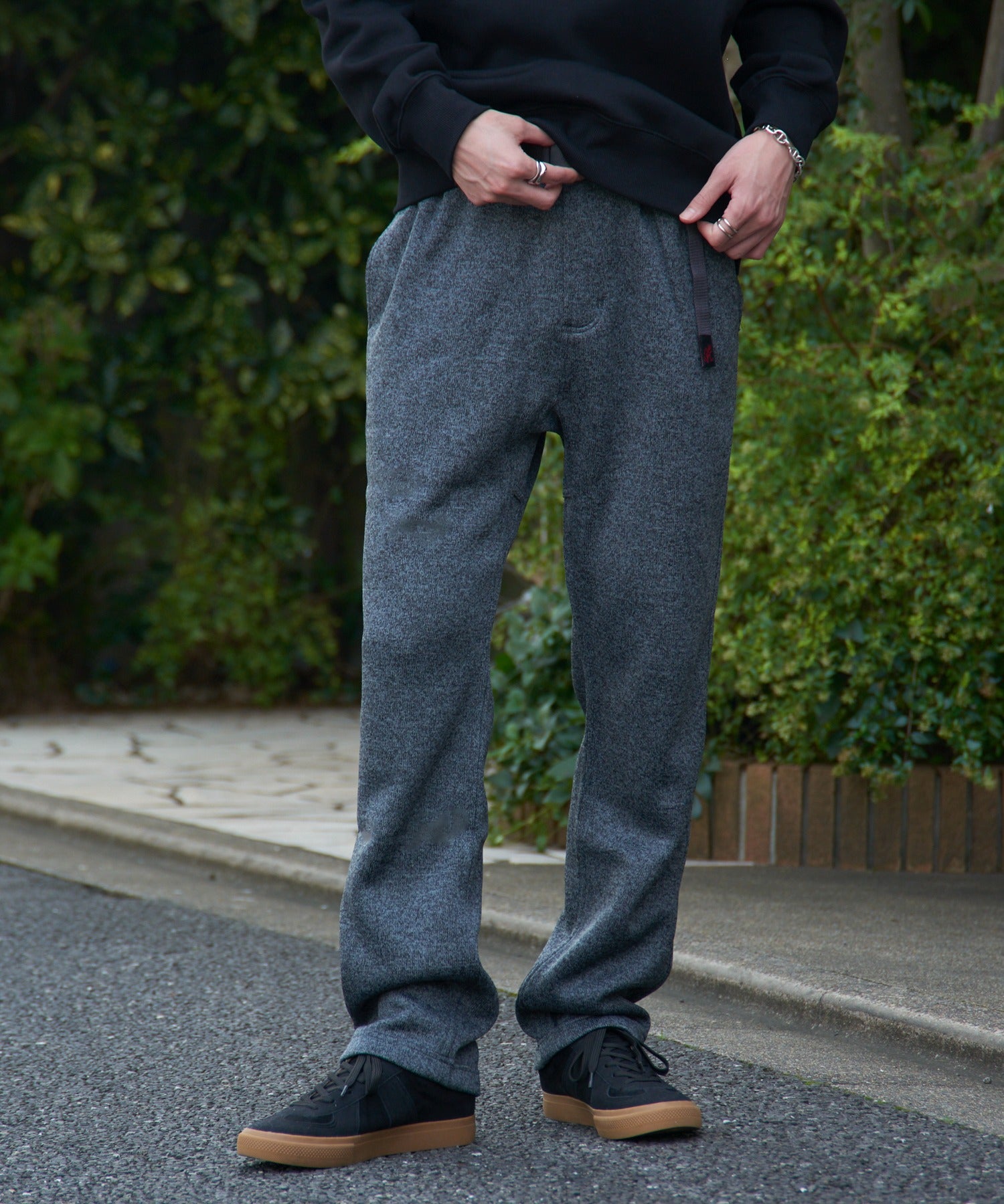 グラミチ GRAMICCI BONDING KNIT FLEECE NNーPANT CROPPED G2FMーP017 フリースパンツ クロップドパンツ （チャコールグレー） チャコールグレー