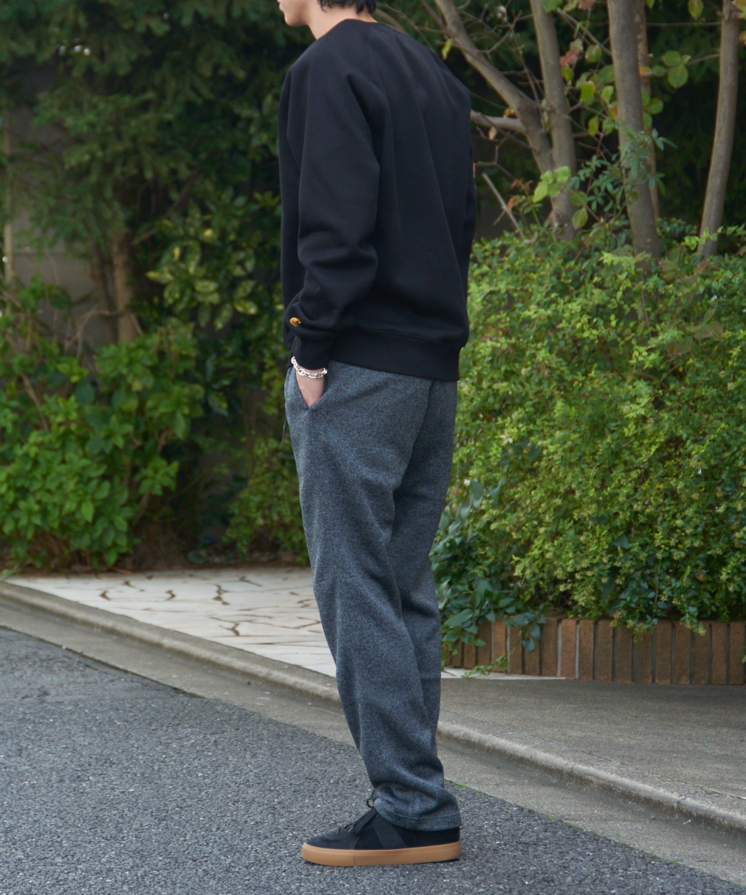 グラミチ GRAMICCI BONDING KNIT FLEECE NNーPANT CROPPED G2FMーP017 フリースパンツ クロップドパンツ （チャコールグレー） チャコールグレー