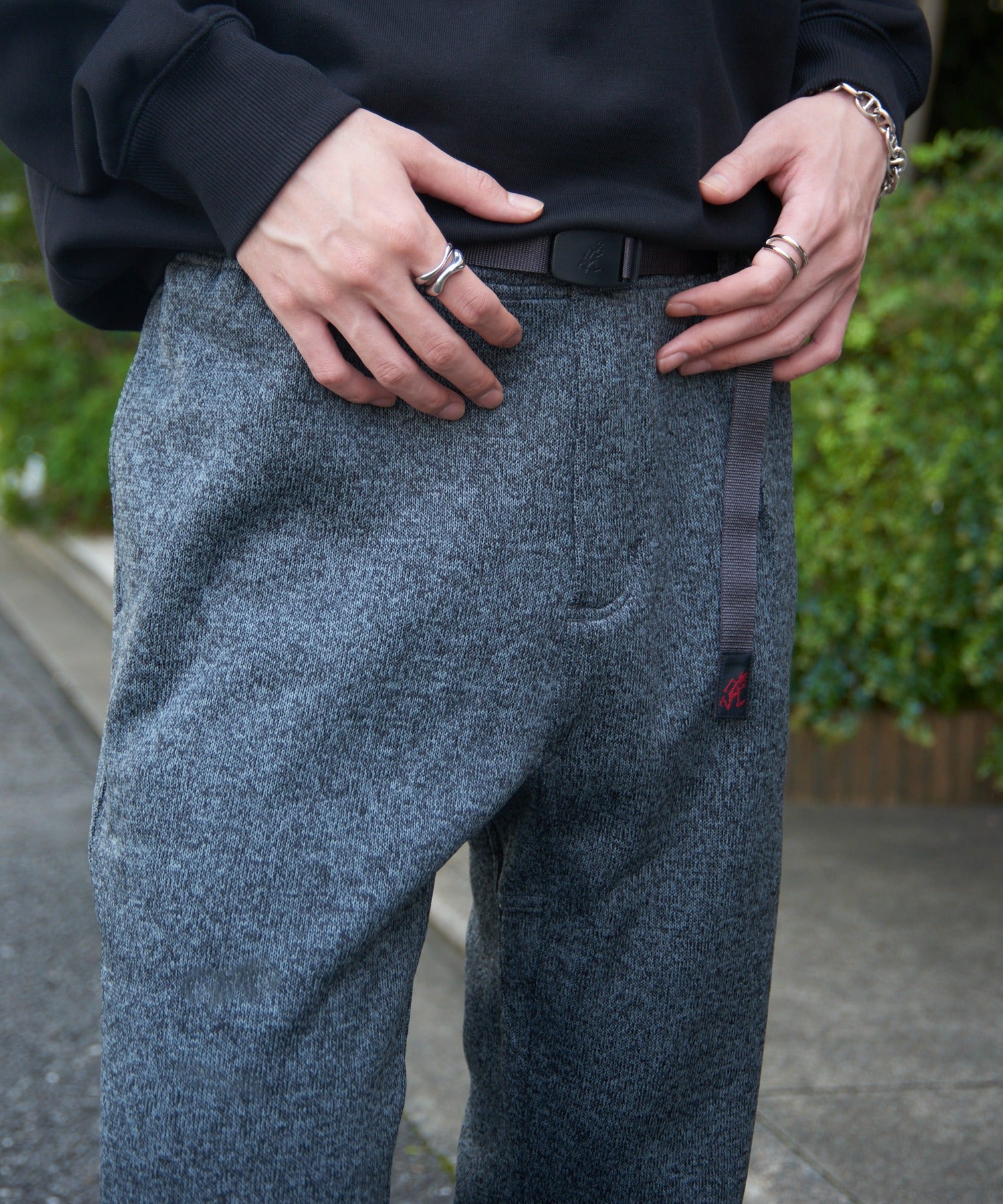 グラミチ GRAMICCI BONDING KNIT FLEECE NNーPANT CROPPED G2FMーP017 フリースパンツ クロップドパンツ （チャコールグレー） チャコールグレー
