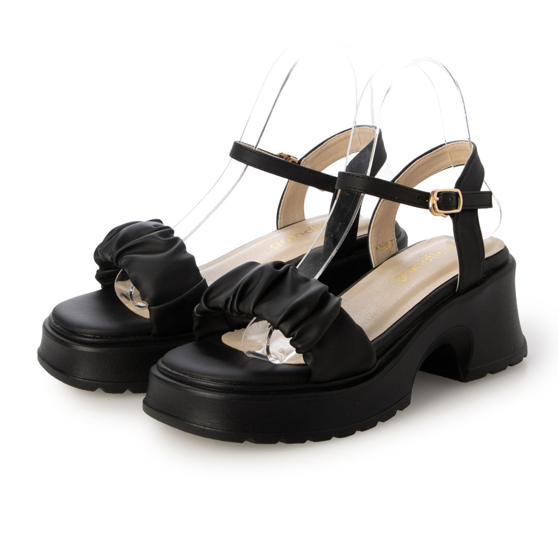 グランドフルール grandfleur レディースカジュアルサンダル （BLK） BLK