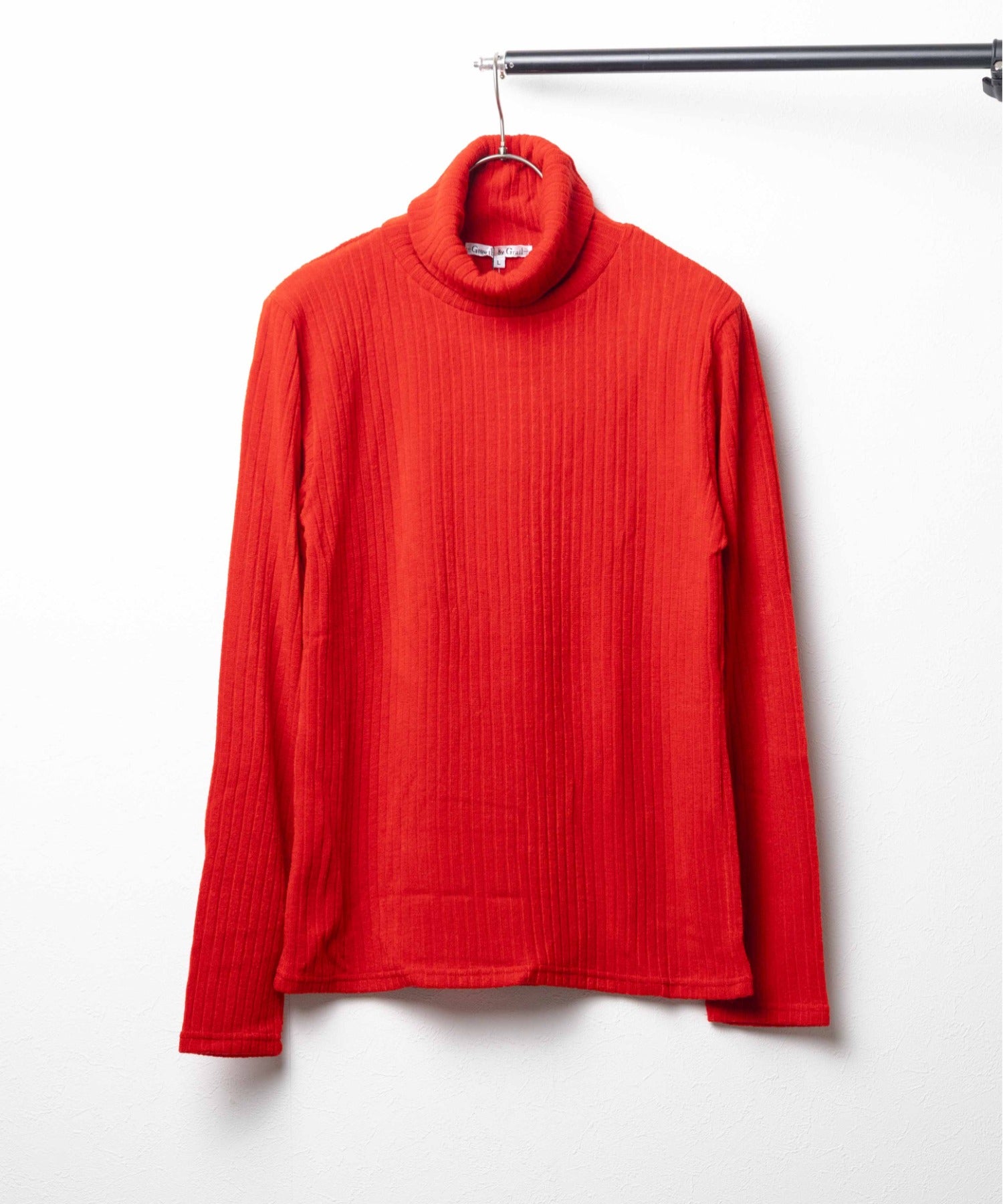グロースバイグレイル Growth by Grail 【Growth by Grail】ハイネックハリ抜きテレコL/S （レッド） レッド
