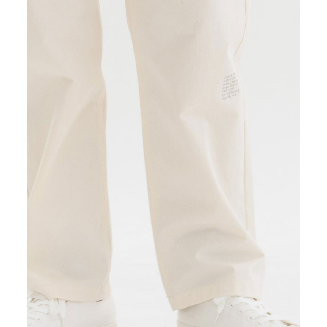 Nop de Nod Right Hem Logo Print Denim Twill Pants