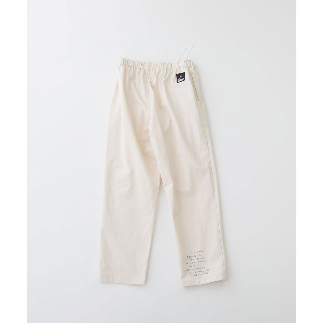 Nop de Nod Right Hem Logo Print Denim Twill Pants
