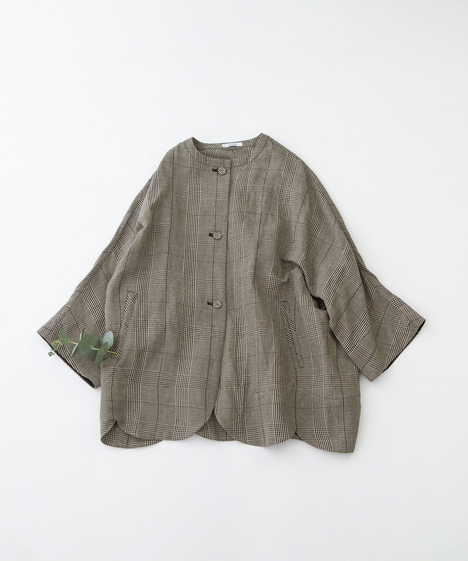 ノップドゥノッド nop de nod Clocheリネンレーヨンスカラップジャケット （スミクロ） スミクロ