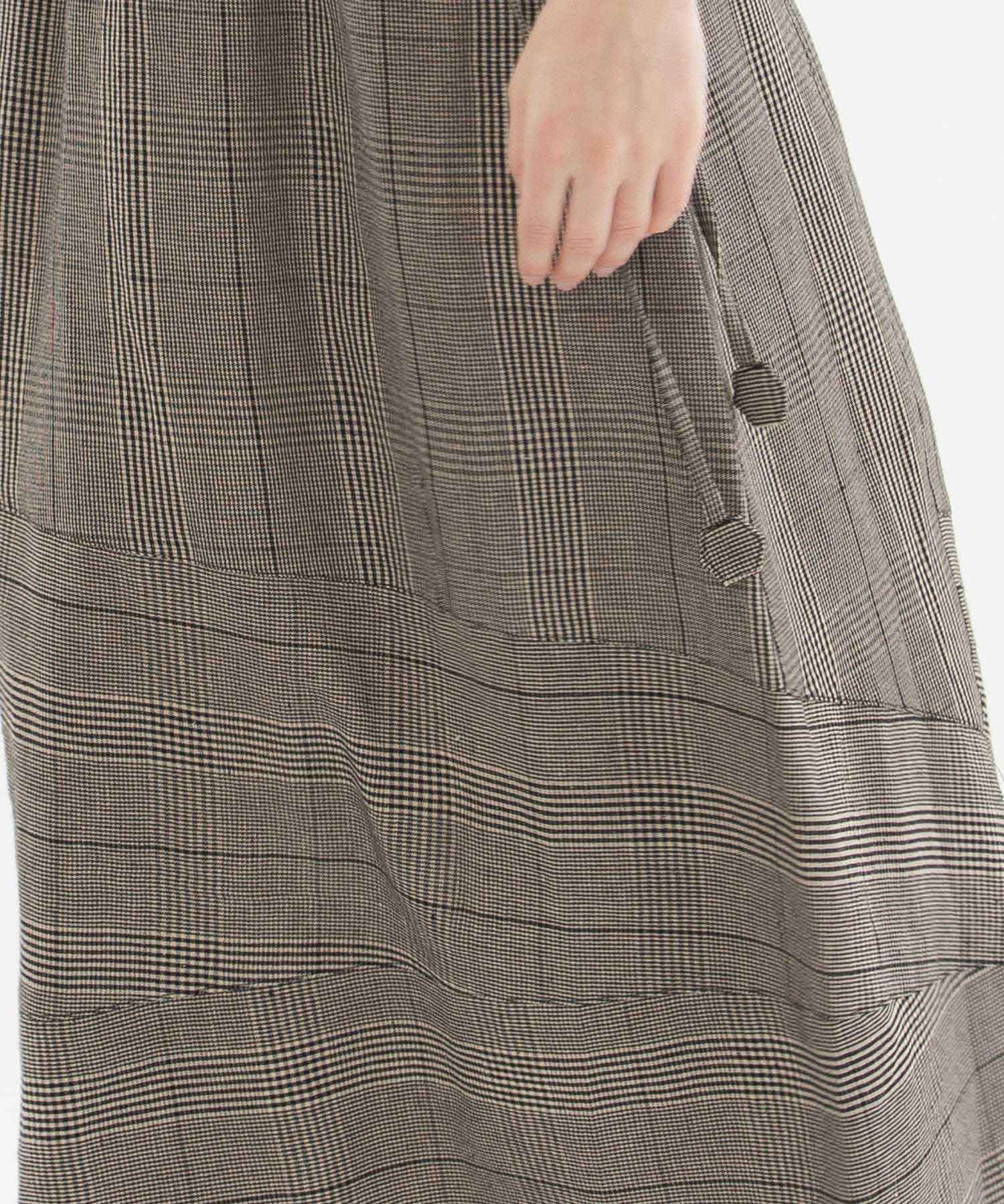 ノップドゥノッド nop de nod Pommeリネンレーヨン切り替えスカート （スミクロ） スミクロ