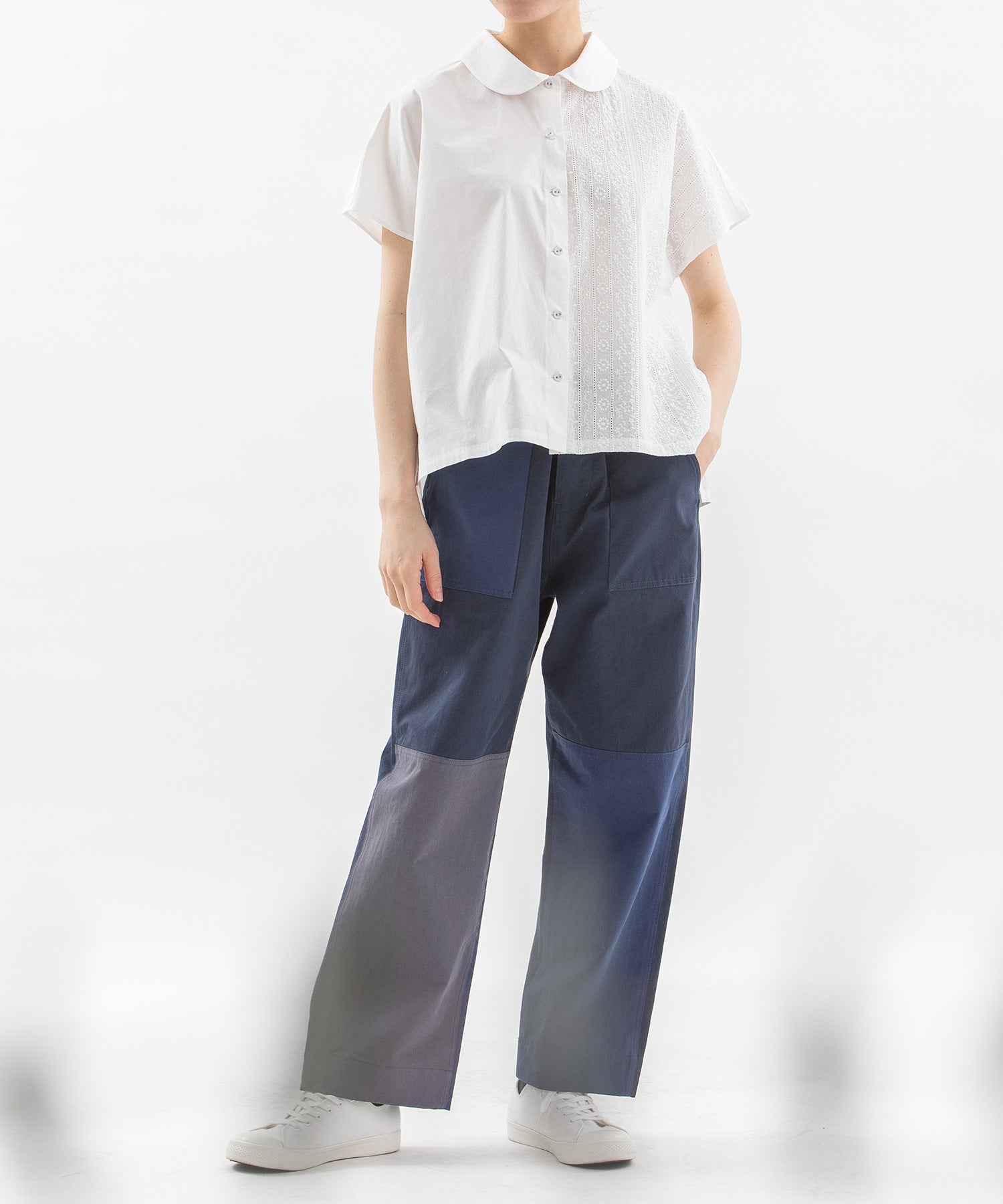 ノップドゥノッド nop de nod miscコットンストレートパンツ （ネイビー） ネイビー