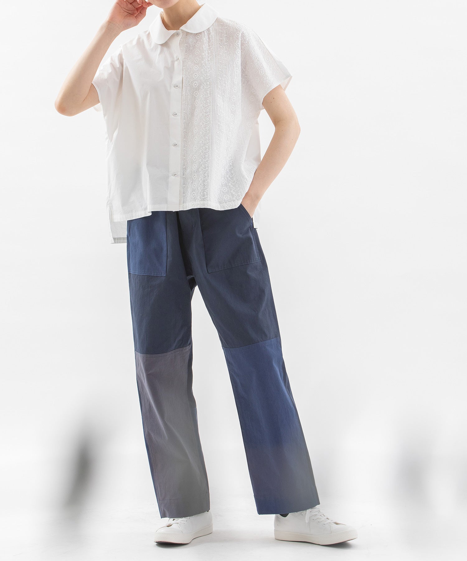ノップドゥノッド nop de nod miscコットンストレートパンツ （ネイビー） ネイビー