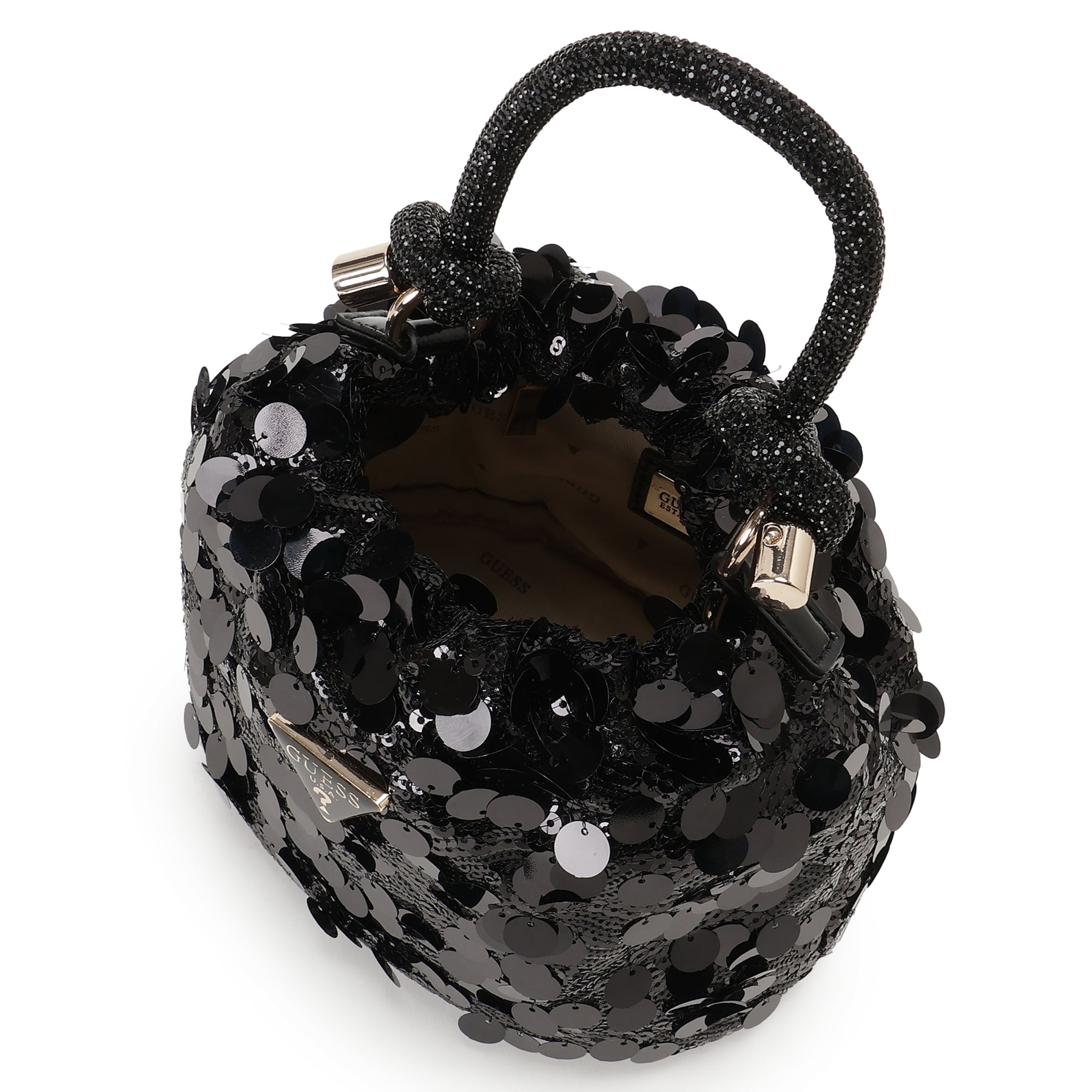 ゲス GUESS HOLIDAY Shine Top Handle Pouch （BLA） BLA