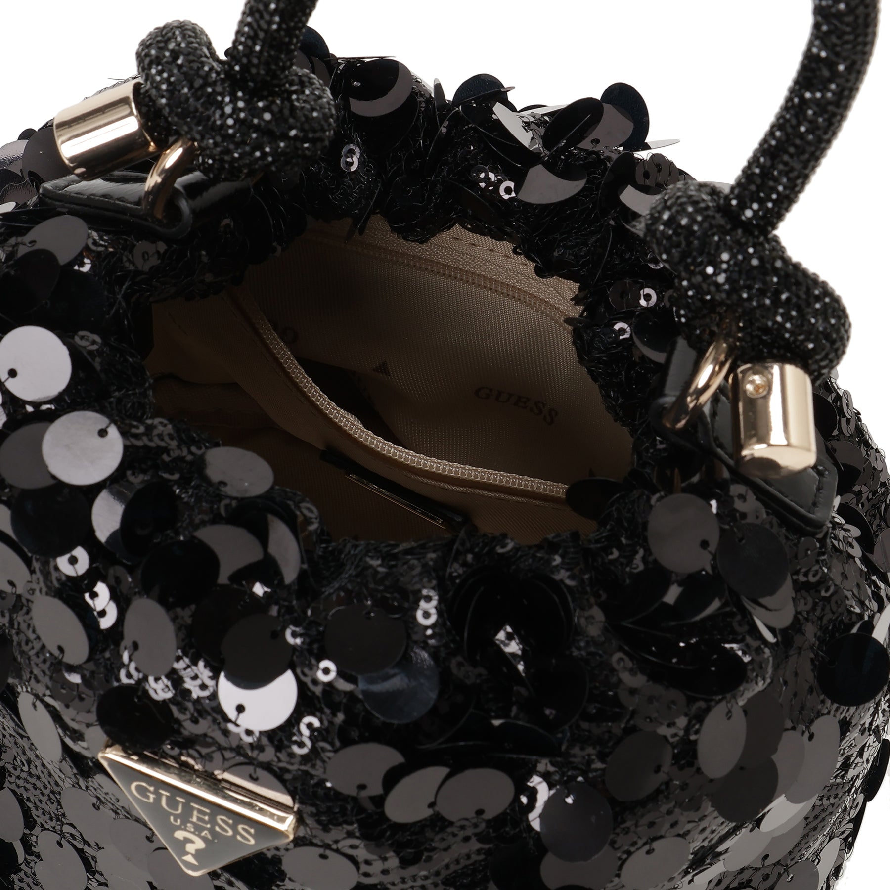 ゲス GUESS HOLIDAY Shine Top Handle Pouch （BLA） BLA