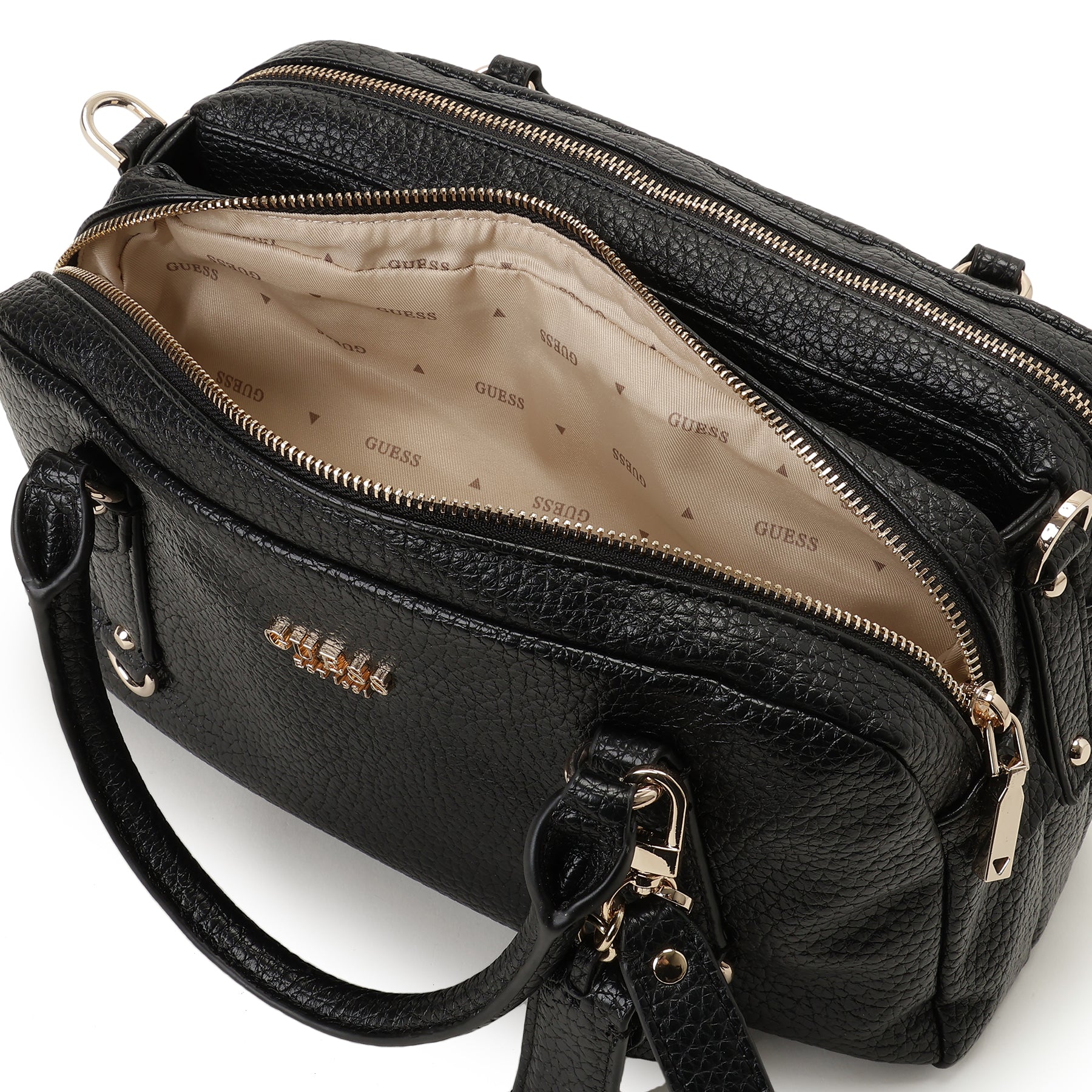 ゲス GUESS MARSHA Box Satchel （BLA） BLA