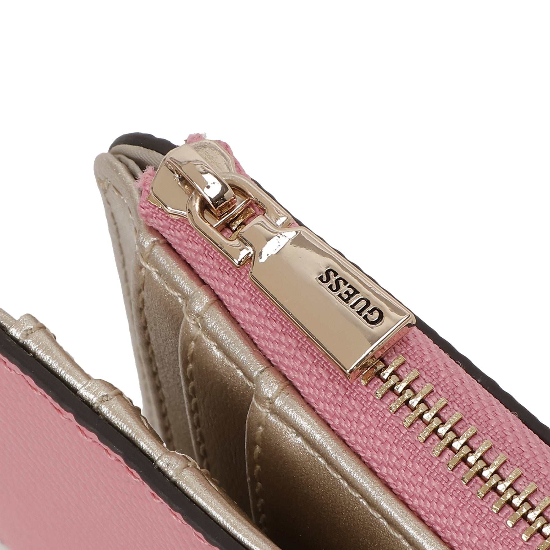 Guess Laurel II zip around card case portemonnee dark taupe logo | 024821-Taupe