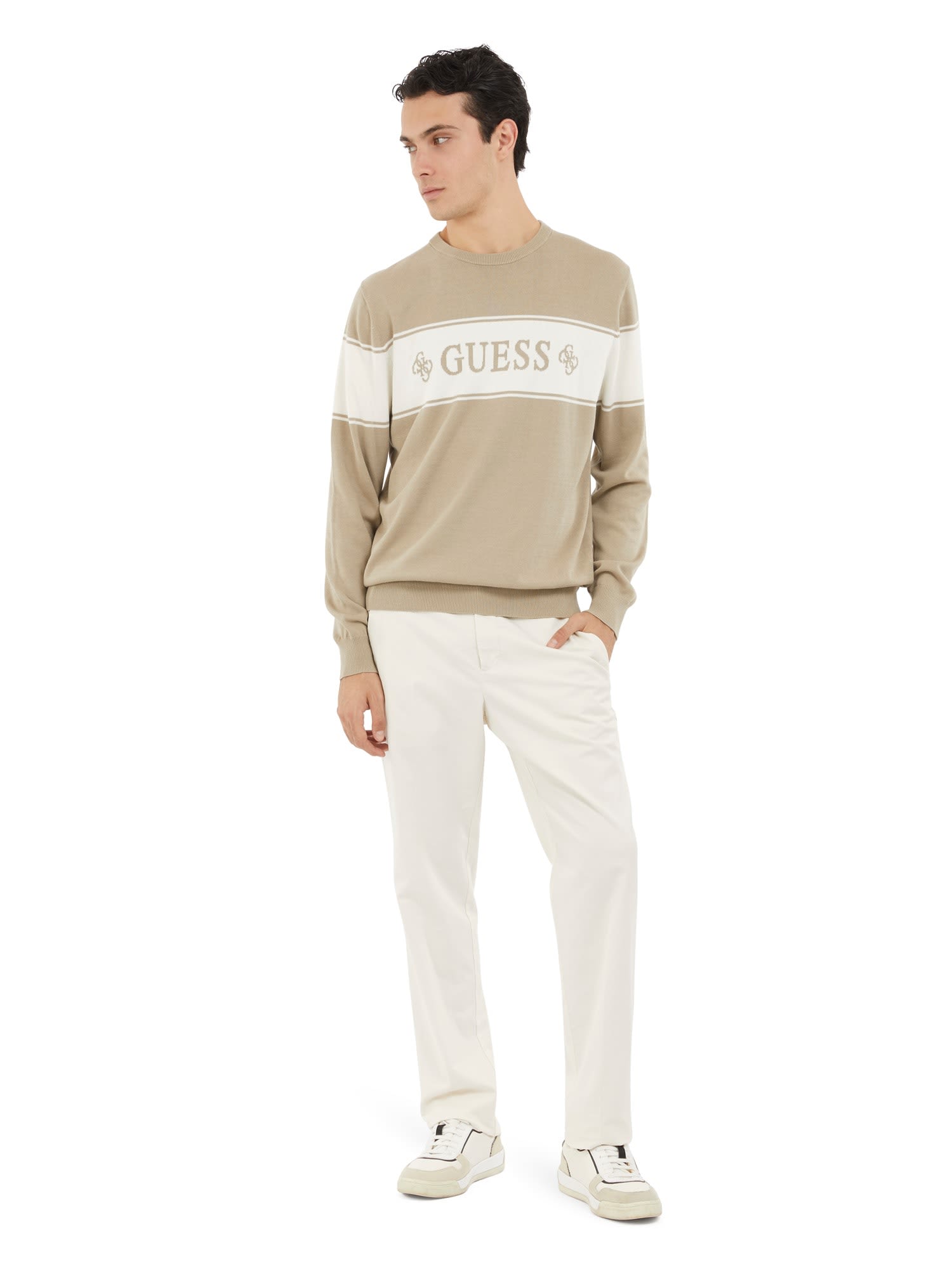 Guess Geoffrey Cn Ls Logo Sweater