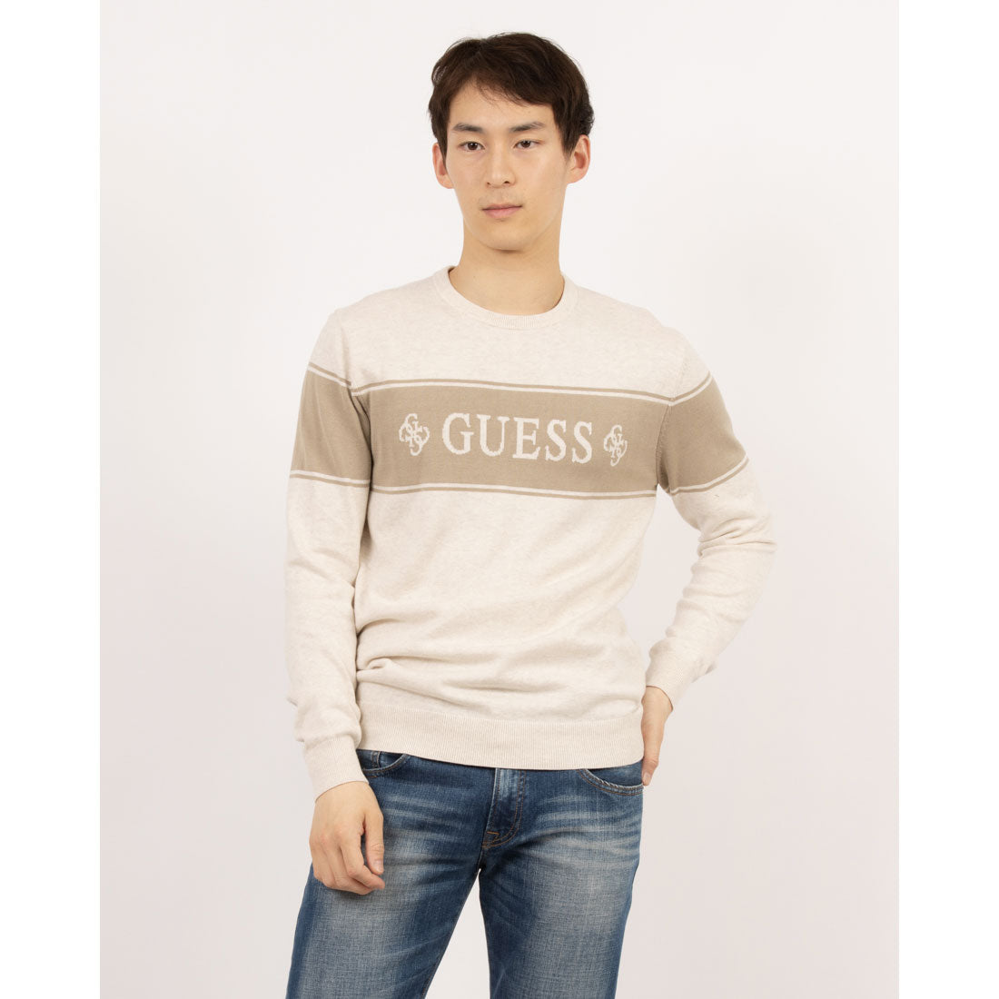 ゲス GUESS GEOFFREY Cn Ls Logo Sweater （LOH） LOH