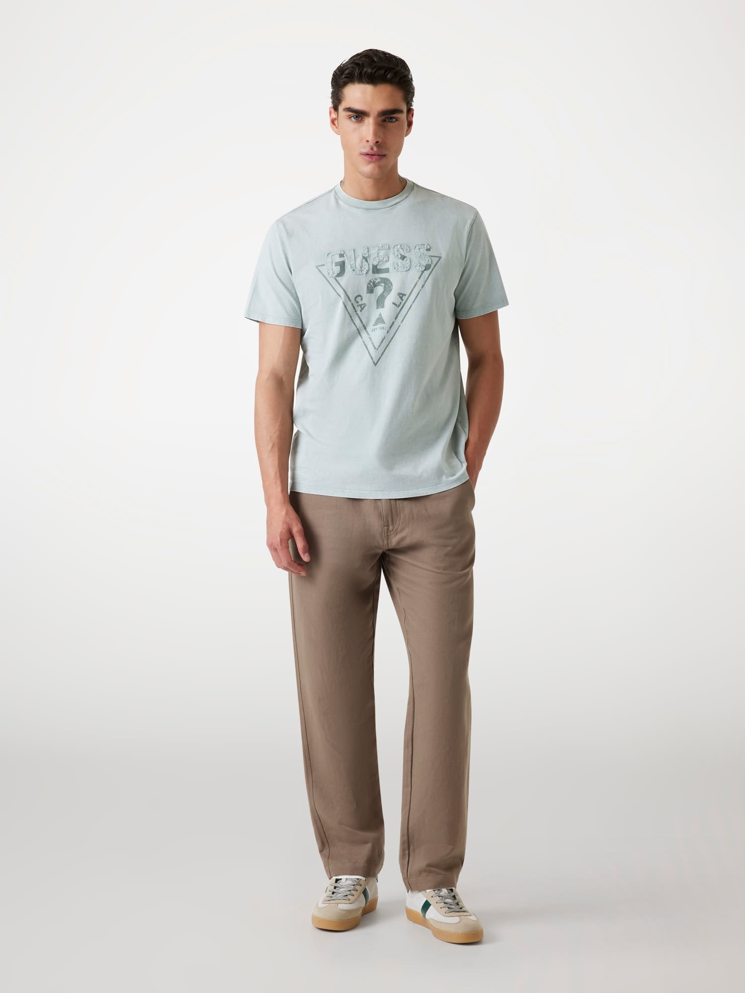 ゲス GUESS SS Bsc Guess Inset Logo Tee （FJZ1） FJZ1