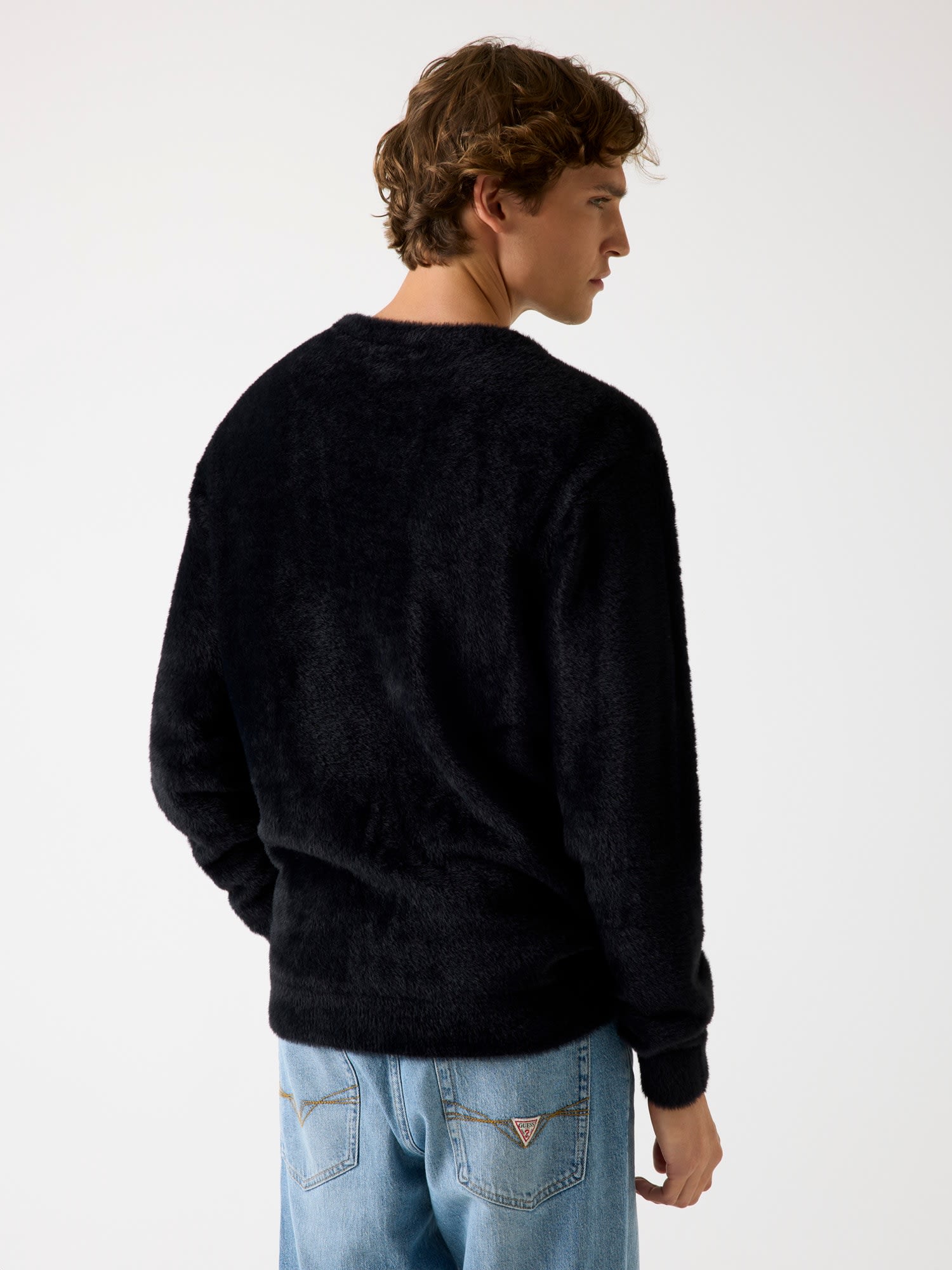ゲス GUESS JOSIAH Crew Neck Furry Sweater （JBLK） JBLK