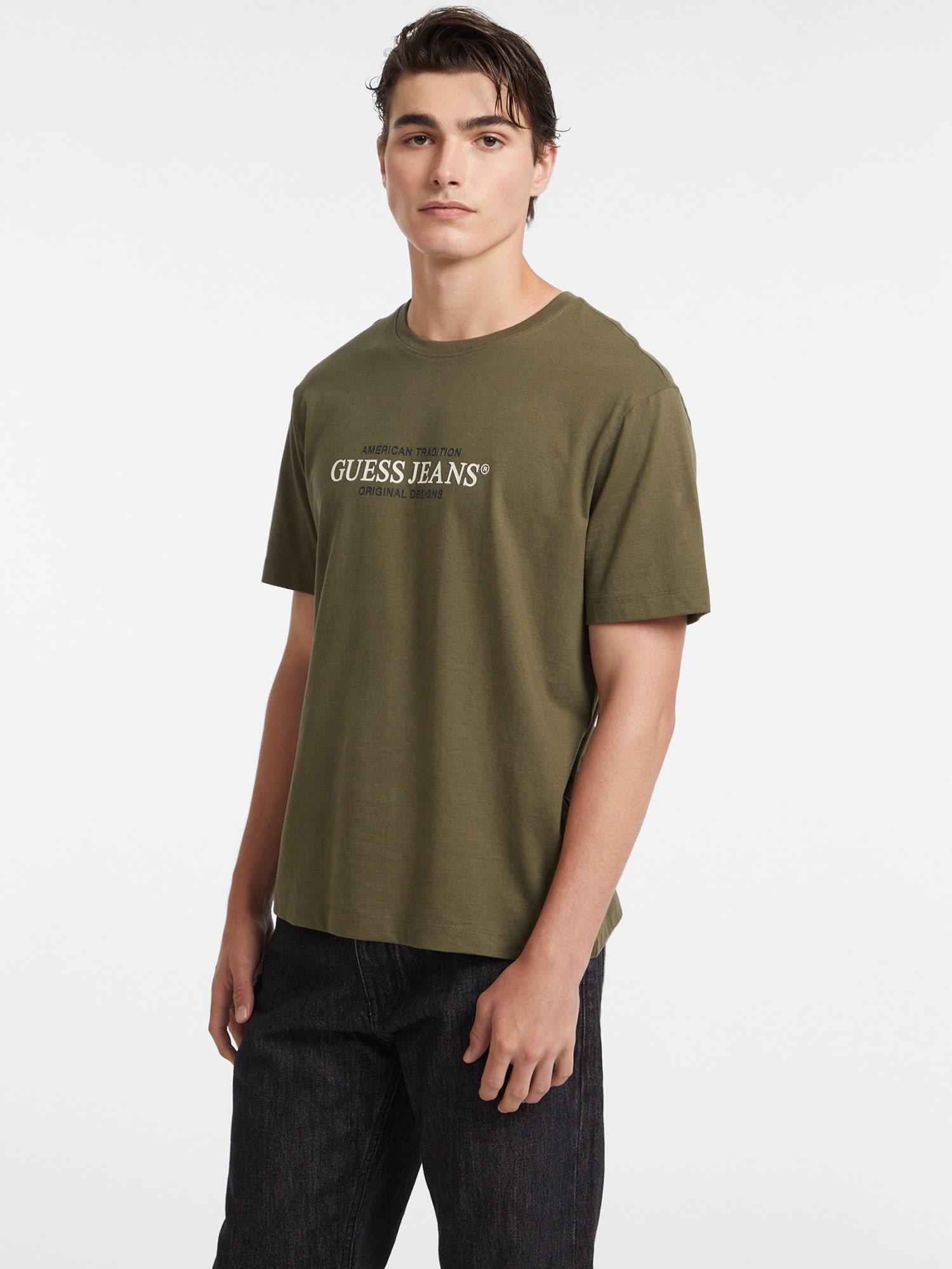 ゲス GUESS GUESS JEANS Short Sleeves Crew Neck Regular American Trad Tee （G8EV） G8EV